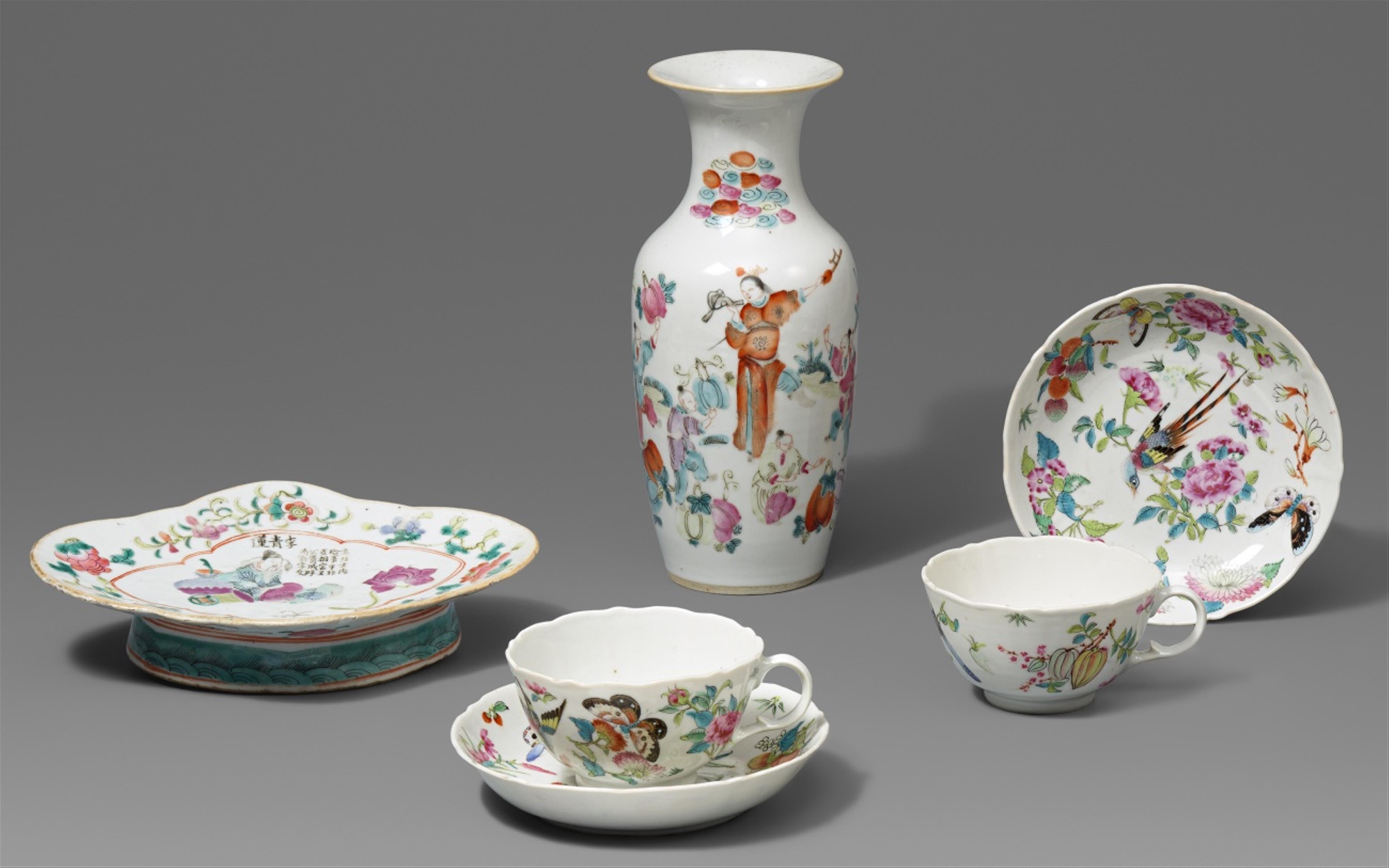 A group of six famille rose porcelains. 19th century - image-1