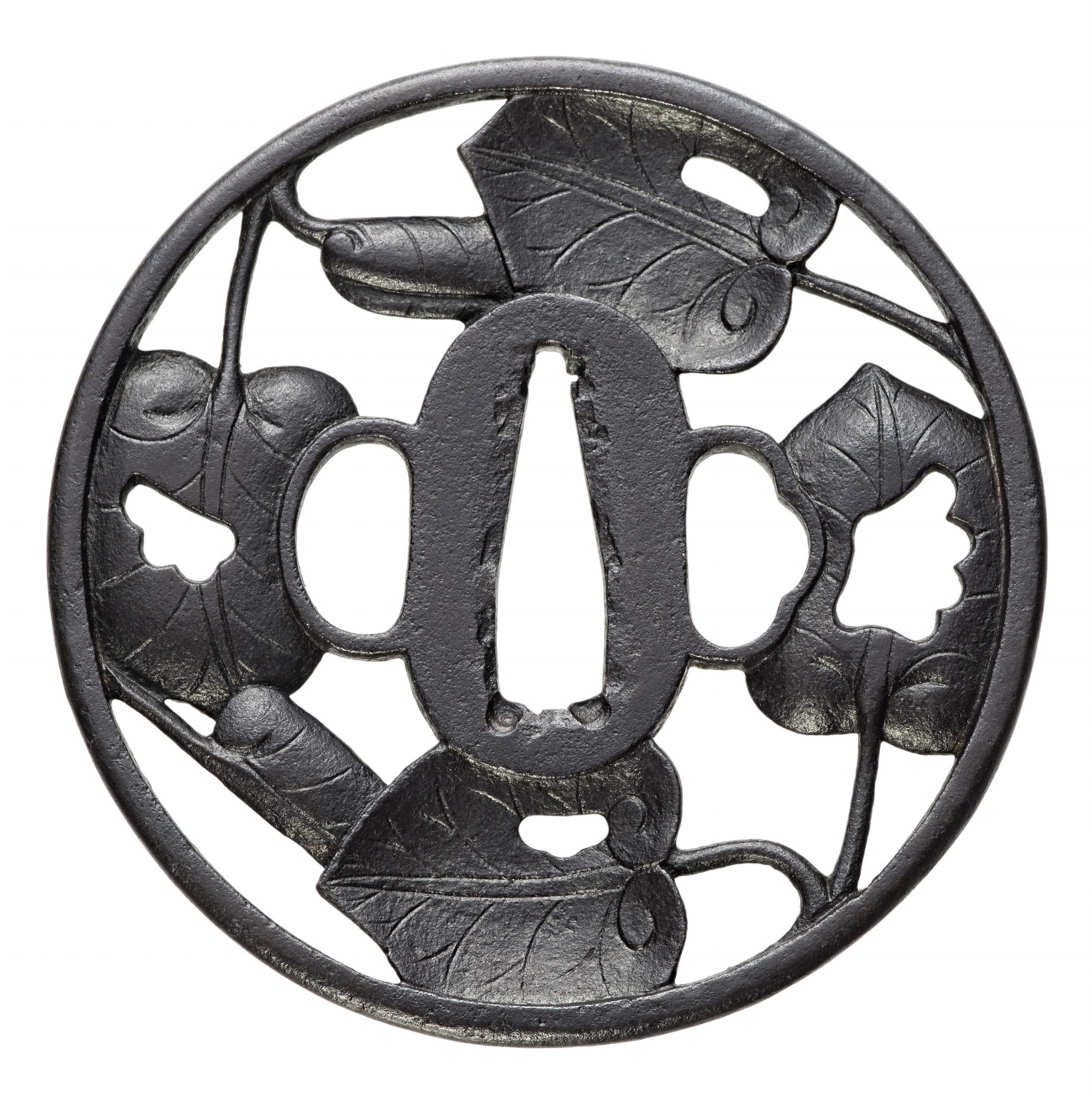 An Echizen iron tsuba. Edo period - image-1