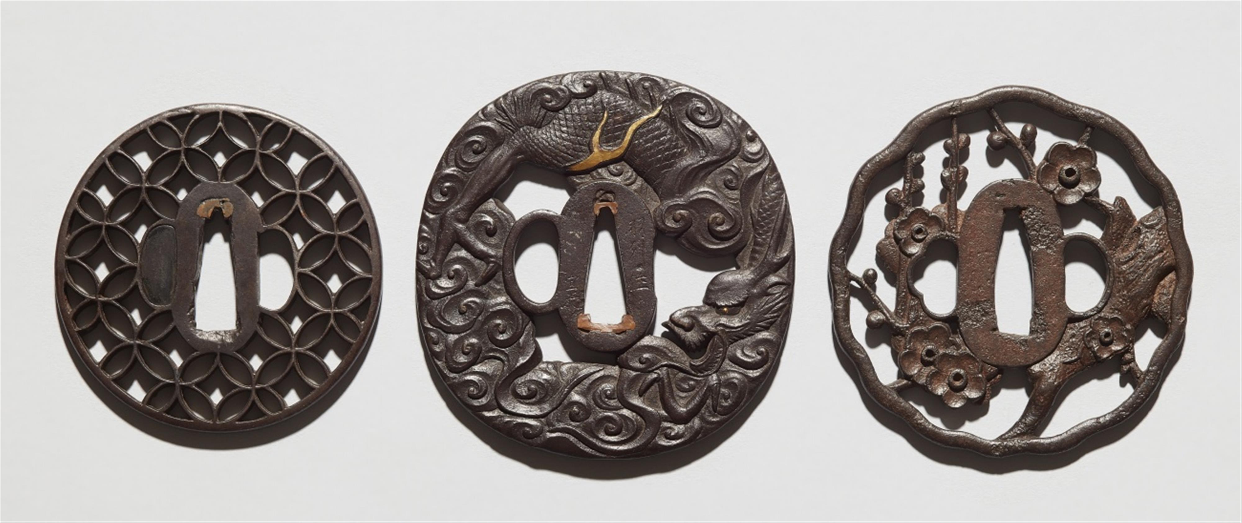 Three iron tsuba. 18th/19th century - image-1