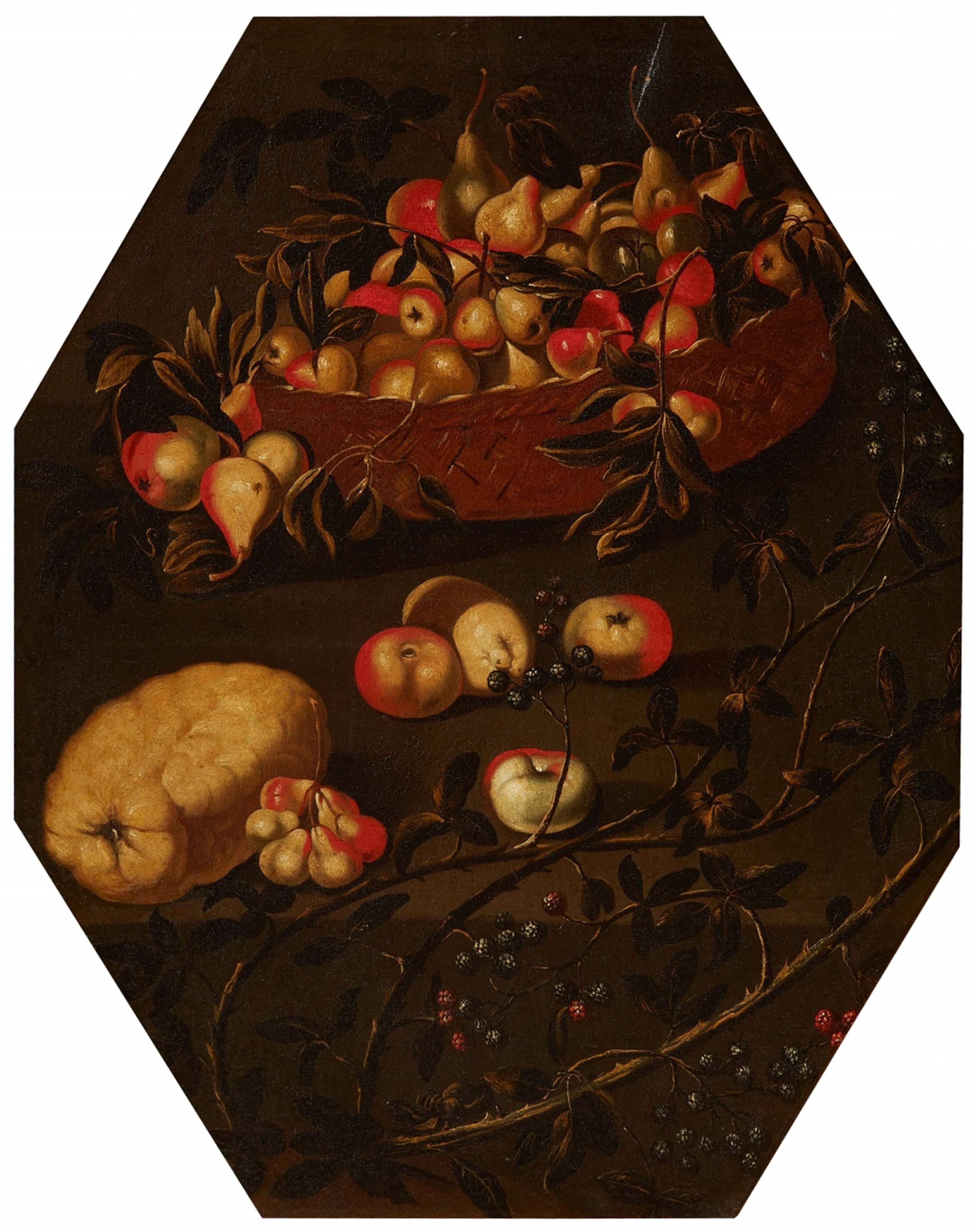 Probably Italian School 17th century - Still Life with Pears, Apples, Blackberries, and an Amalfi Lemon - image-1