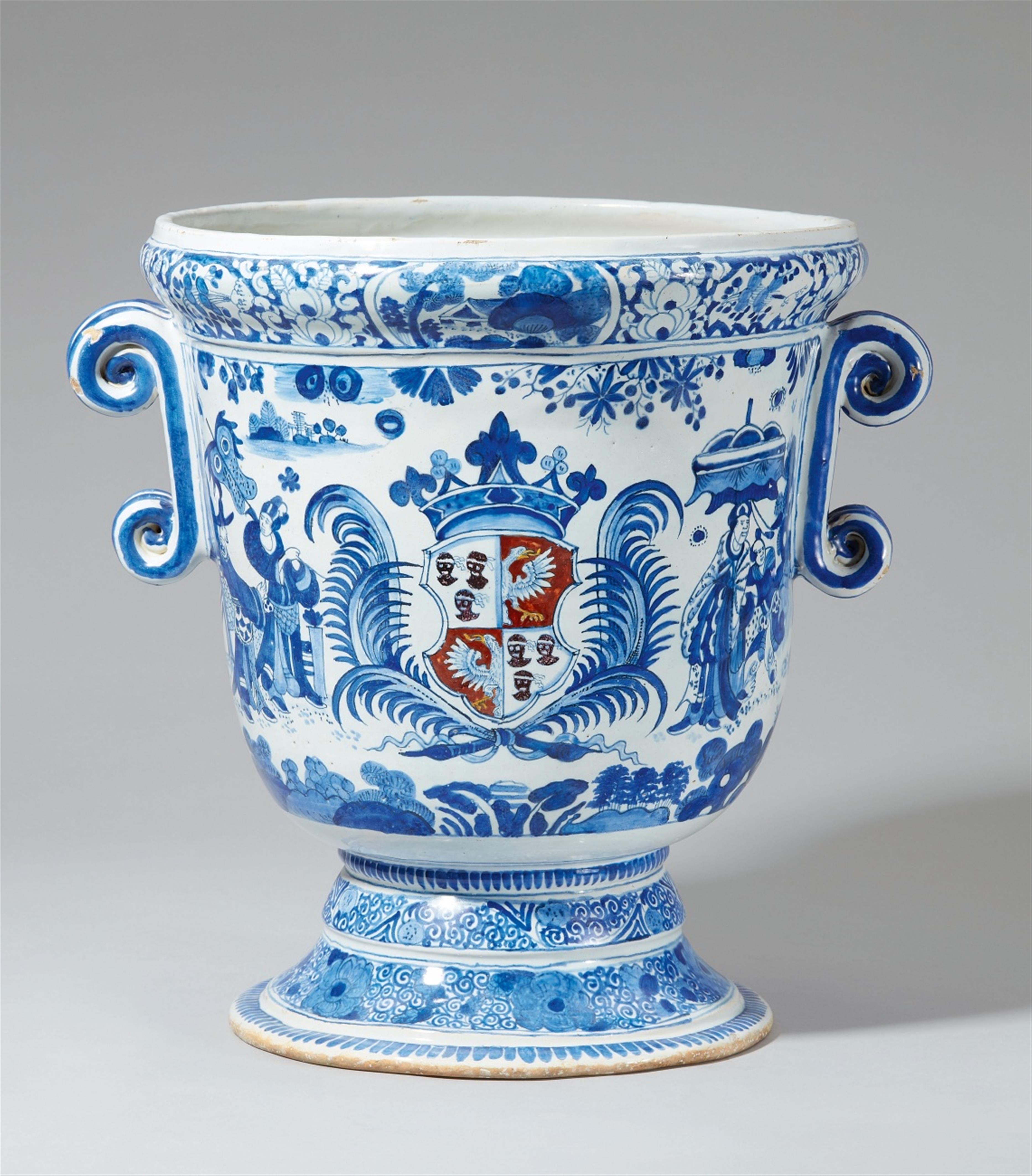 A rare Berlin faience orange planter with the coat of arms of the von Morenthal family - image-2