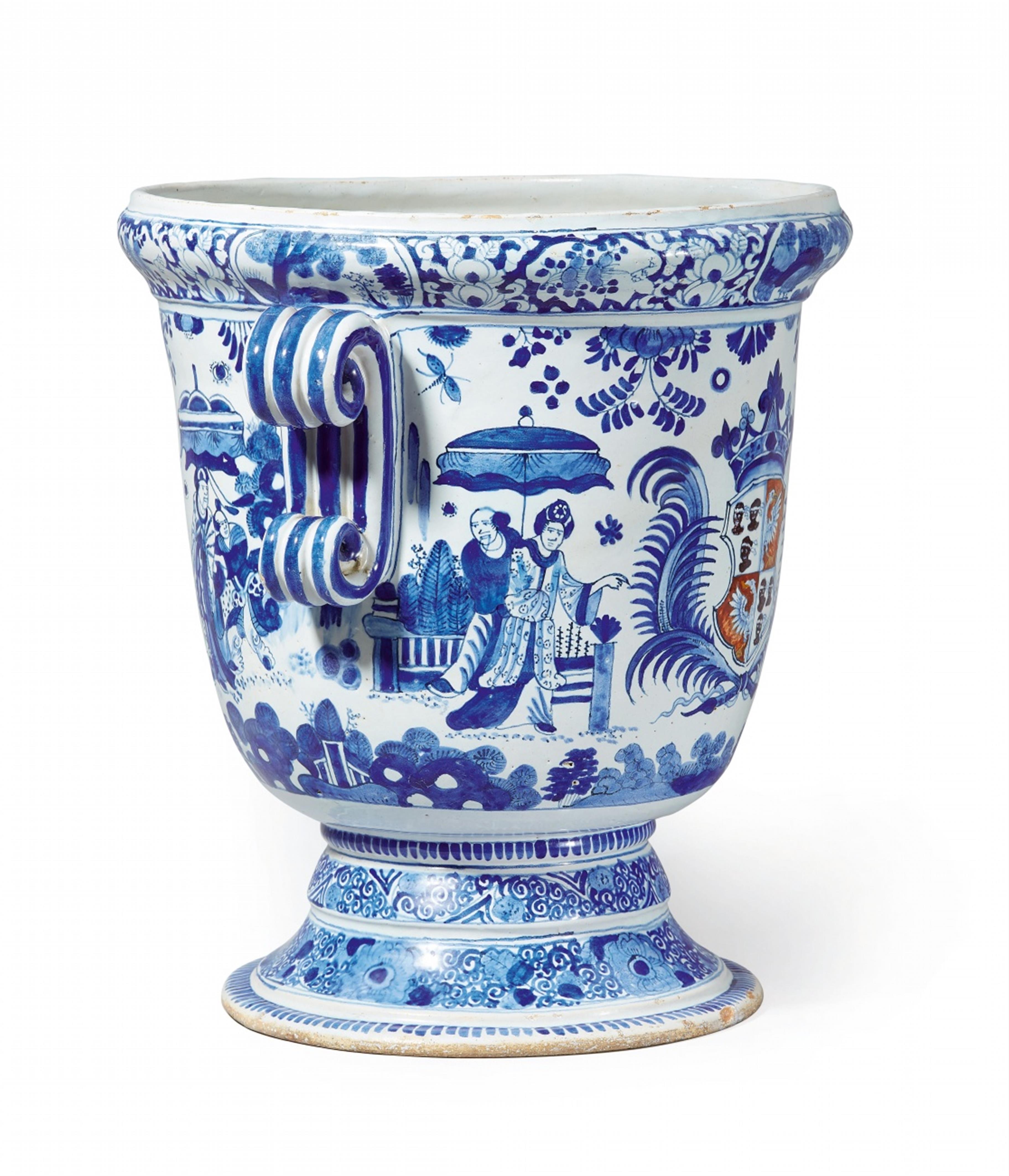 A rare Berlin faience orange planter with the coat of arms of the von Morenthal family - image-5