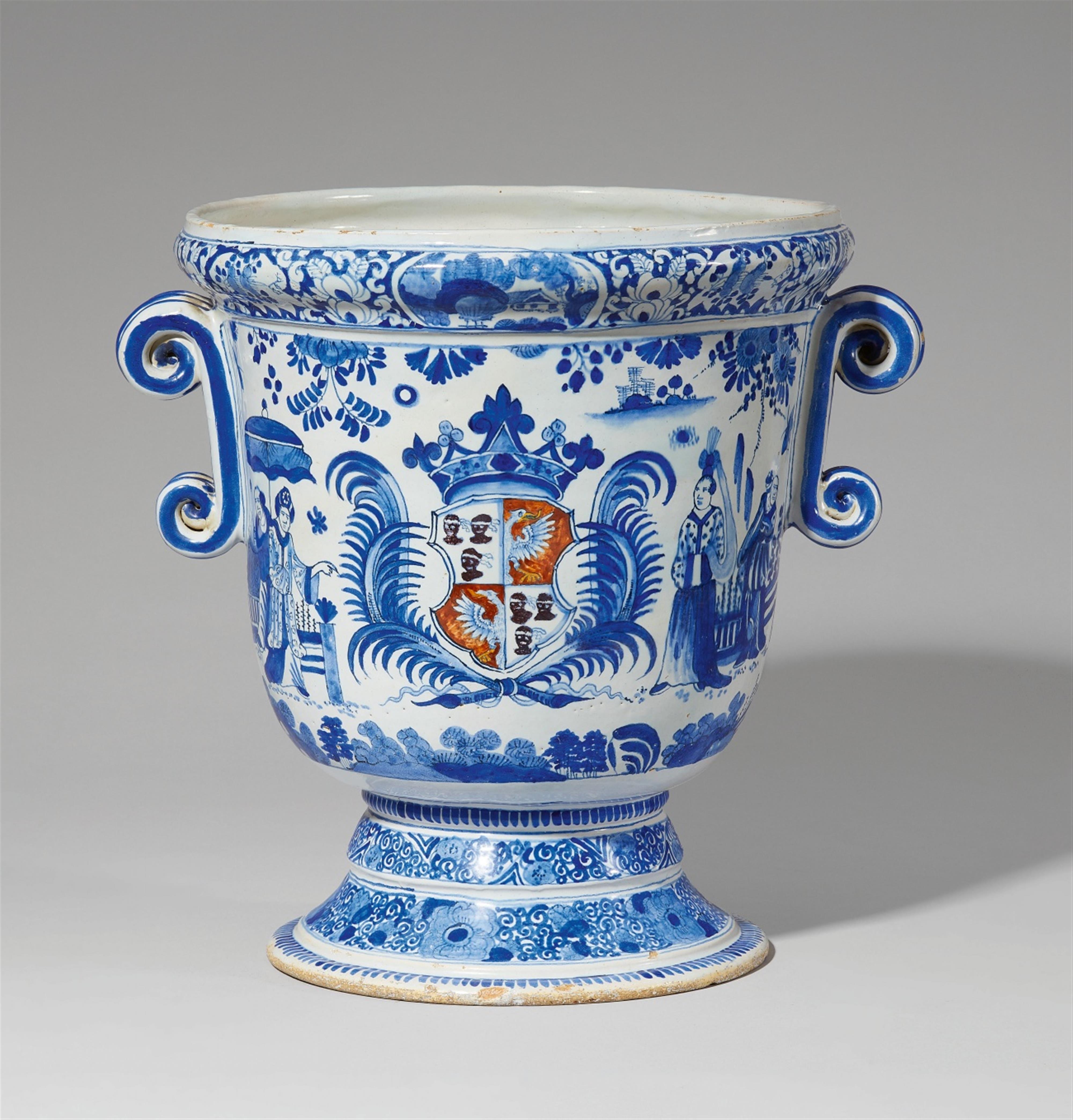 A rare Berlin faience orange planter with the coat of arms of the von Morenthal family - image-1