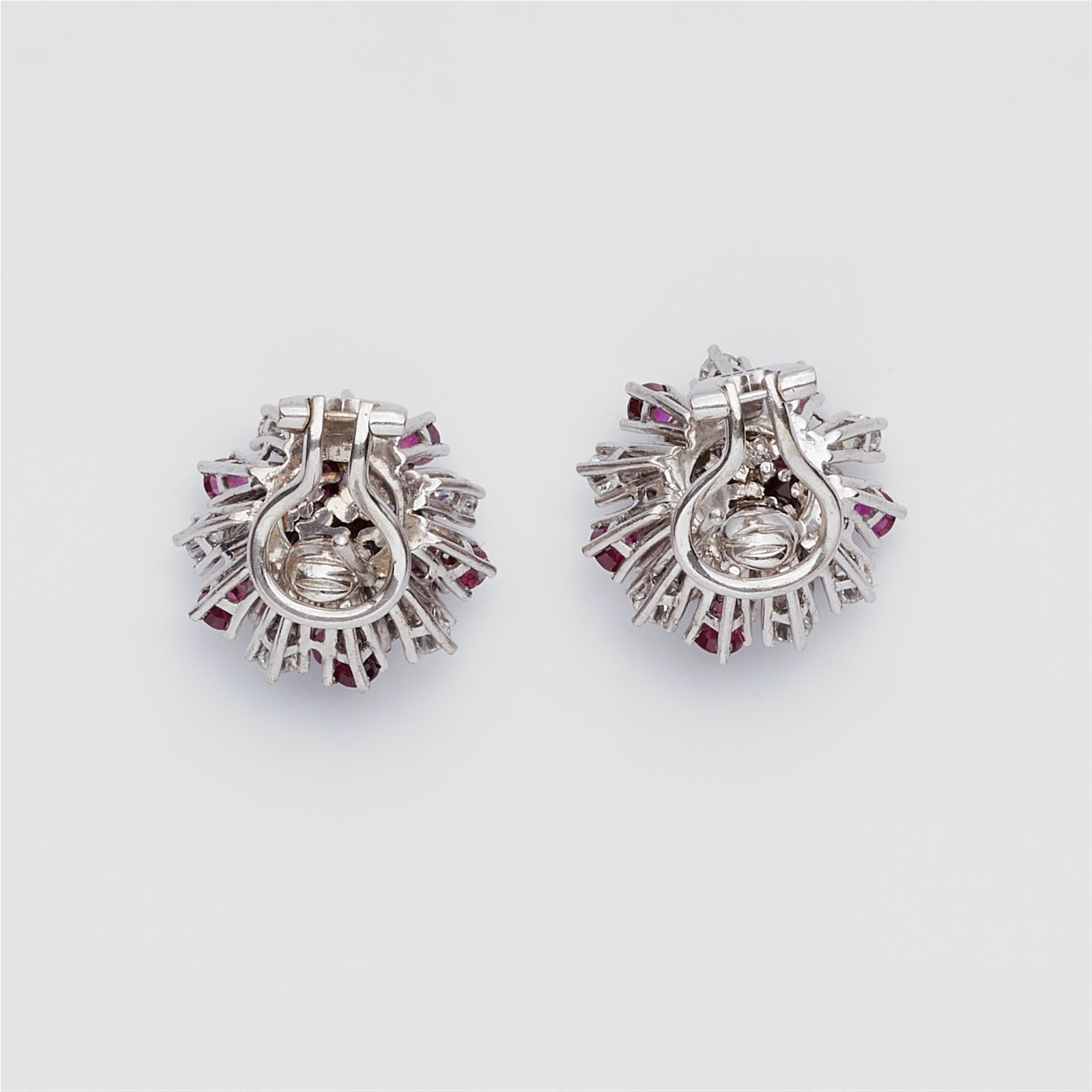 A pair of 18k white gold and ruby earrings - image-2