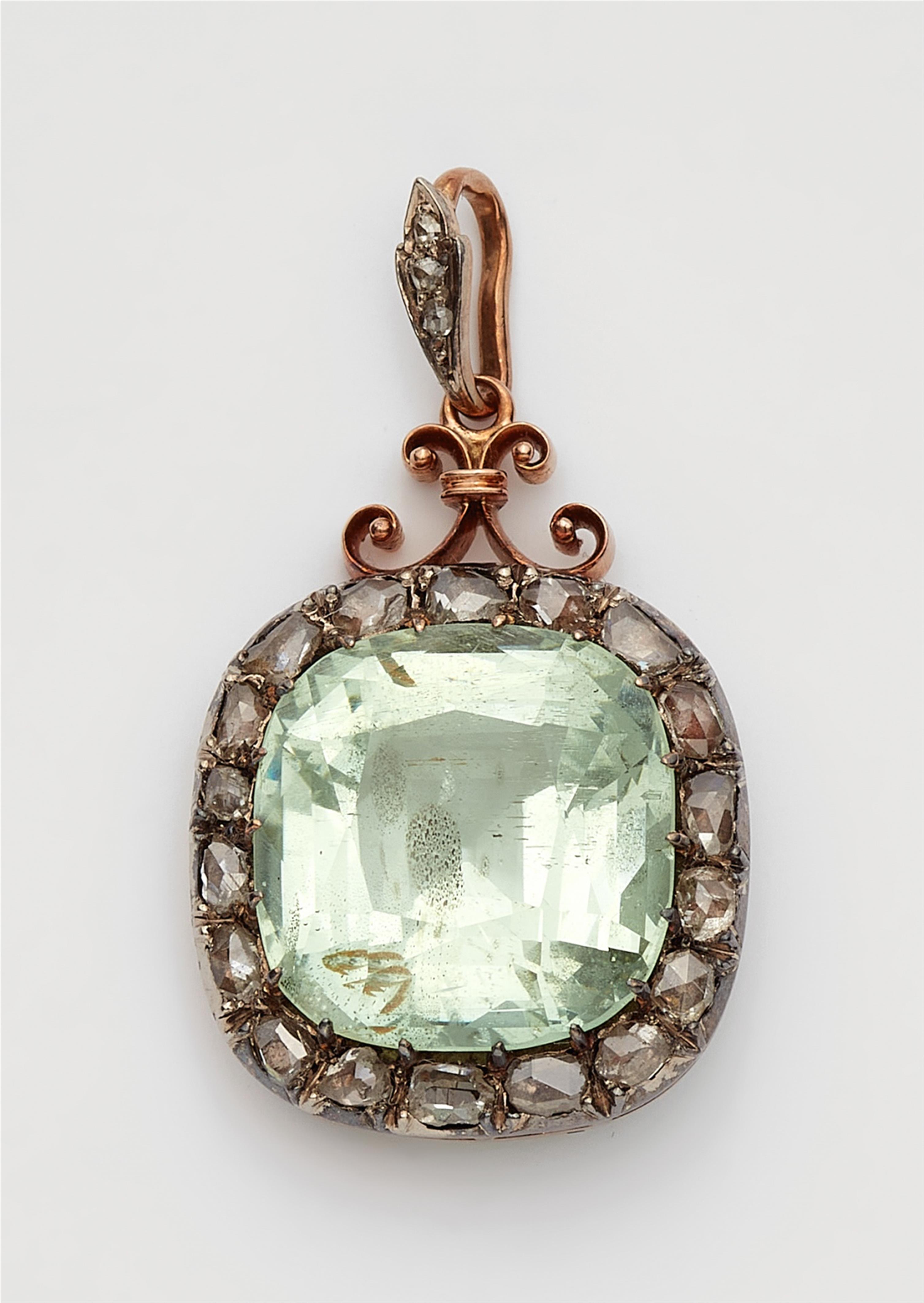 A Belle Epoque beryl pendant - image-1