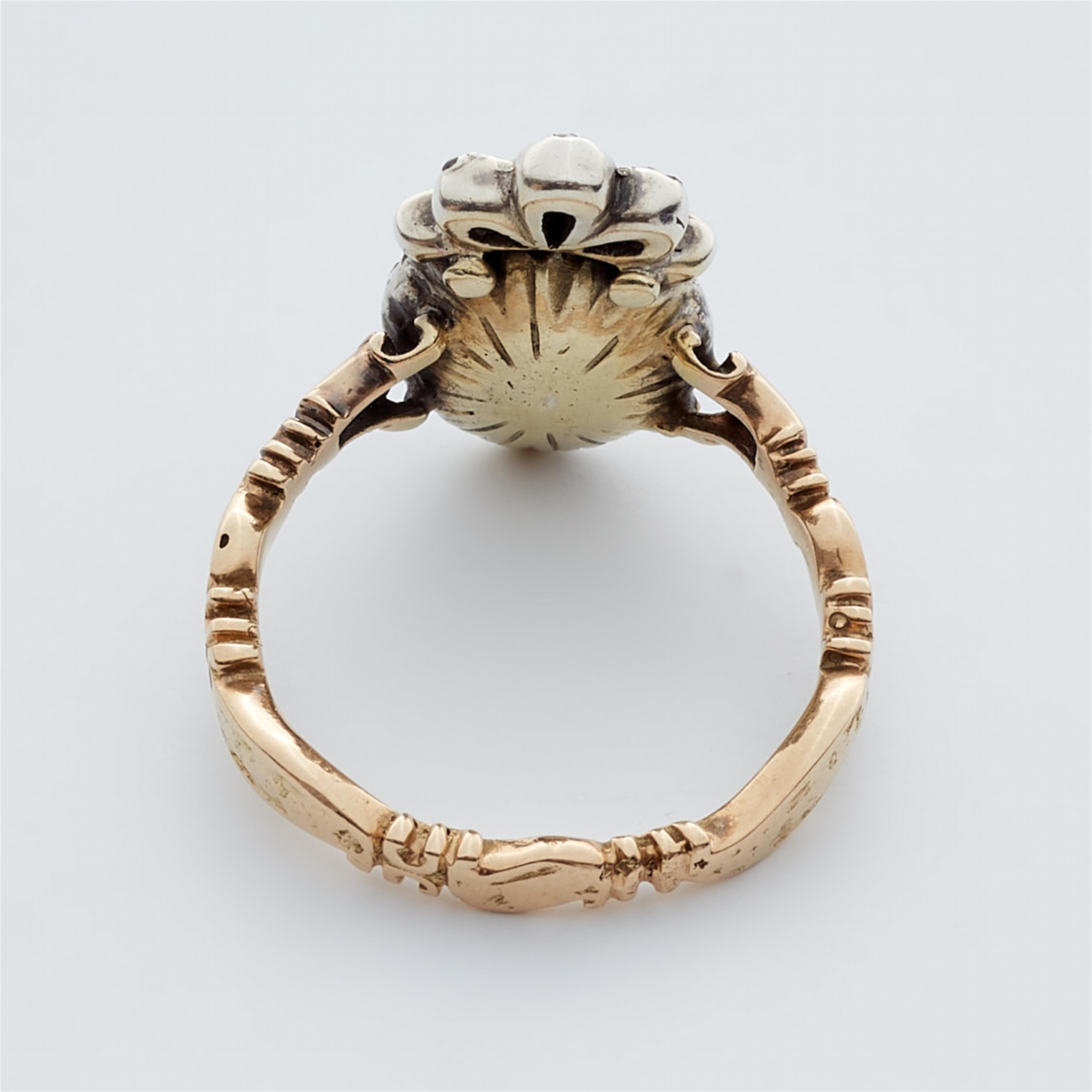 A 14k gold, emerald and diamond George III Claddagh ring - image-5