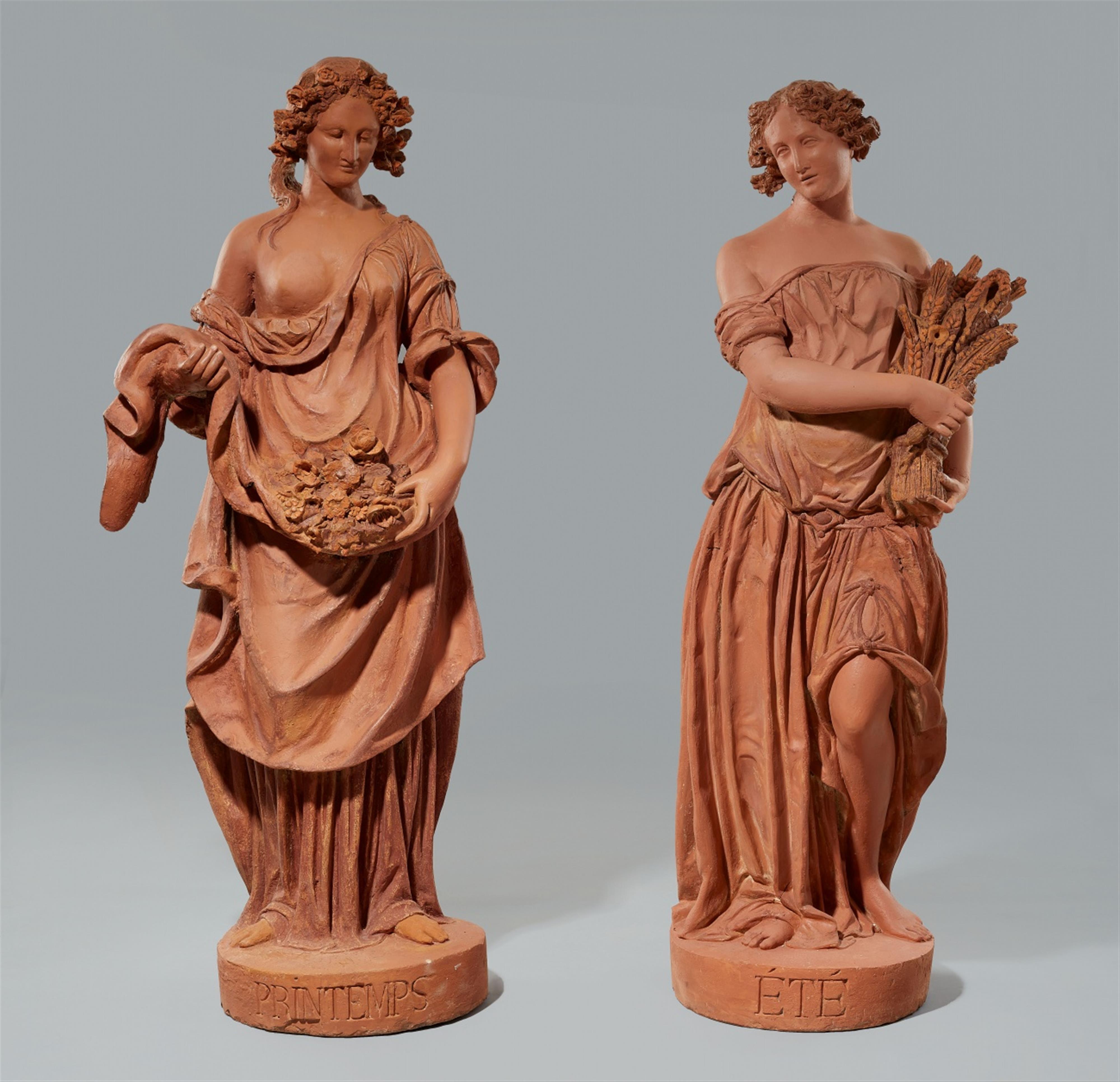 Terracotta allegorical figures of Spring and Summer - image-1