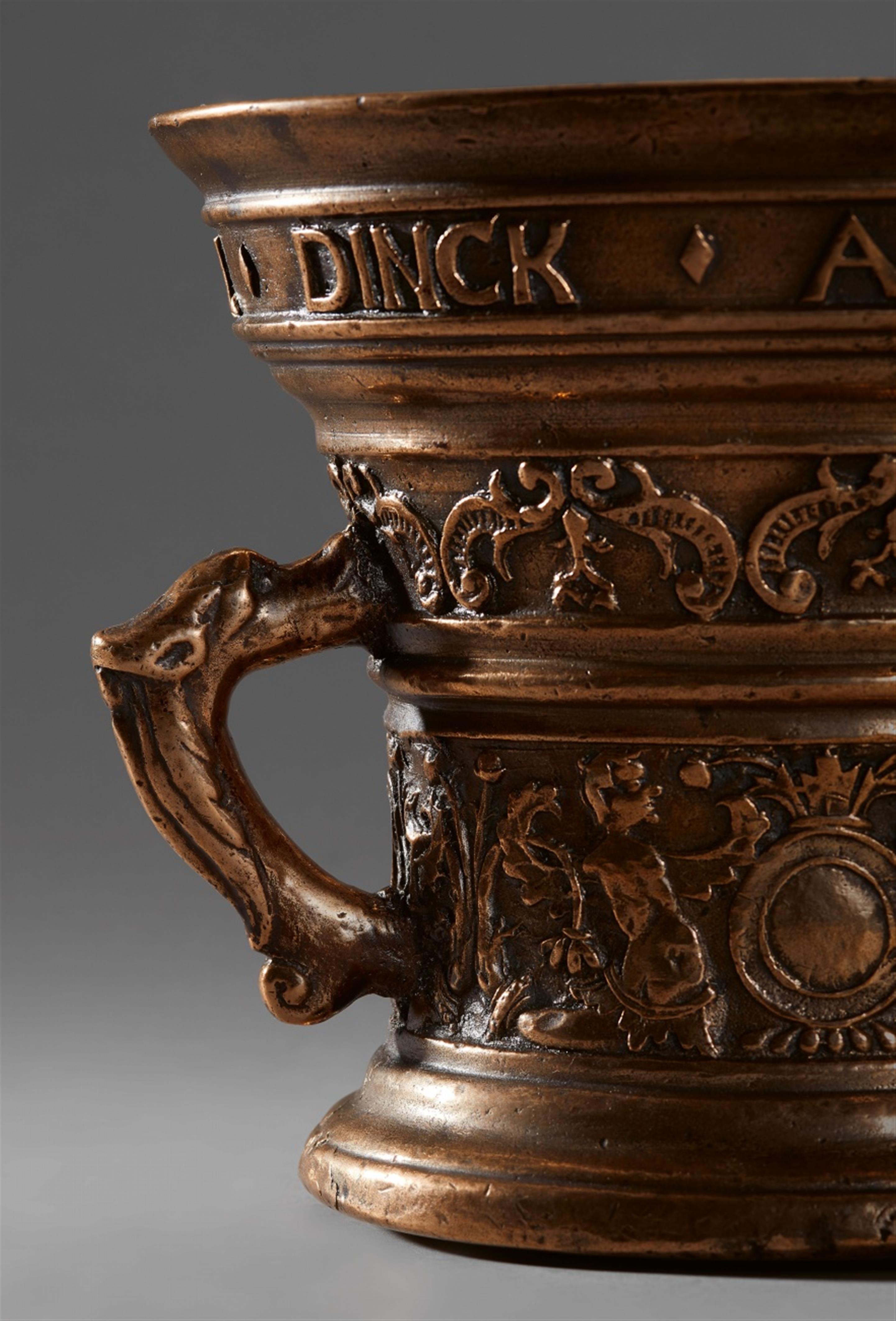 A magnificent Netherlandish mortar with zoomorphic handles - image-4