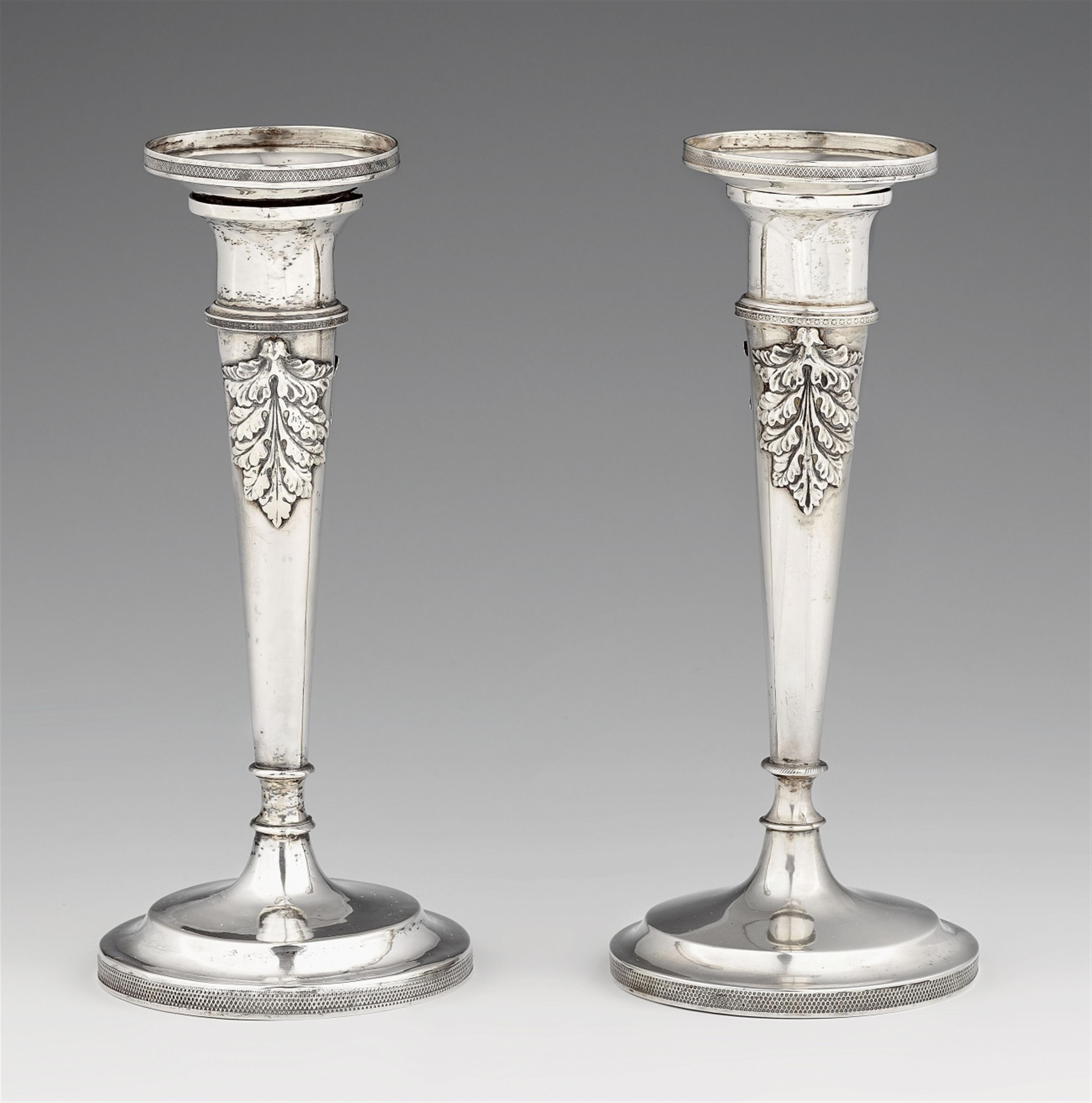 A pair of Würzburg silver candlesticks - image-1