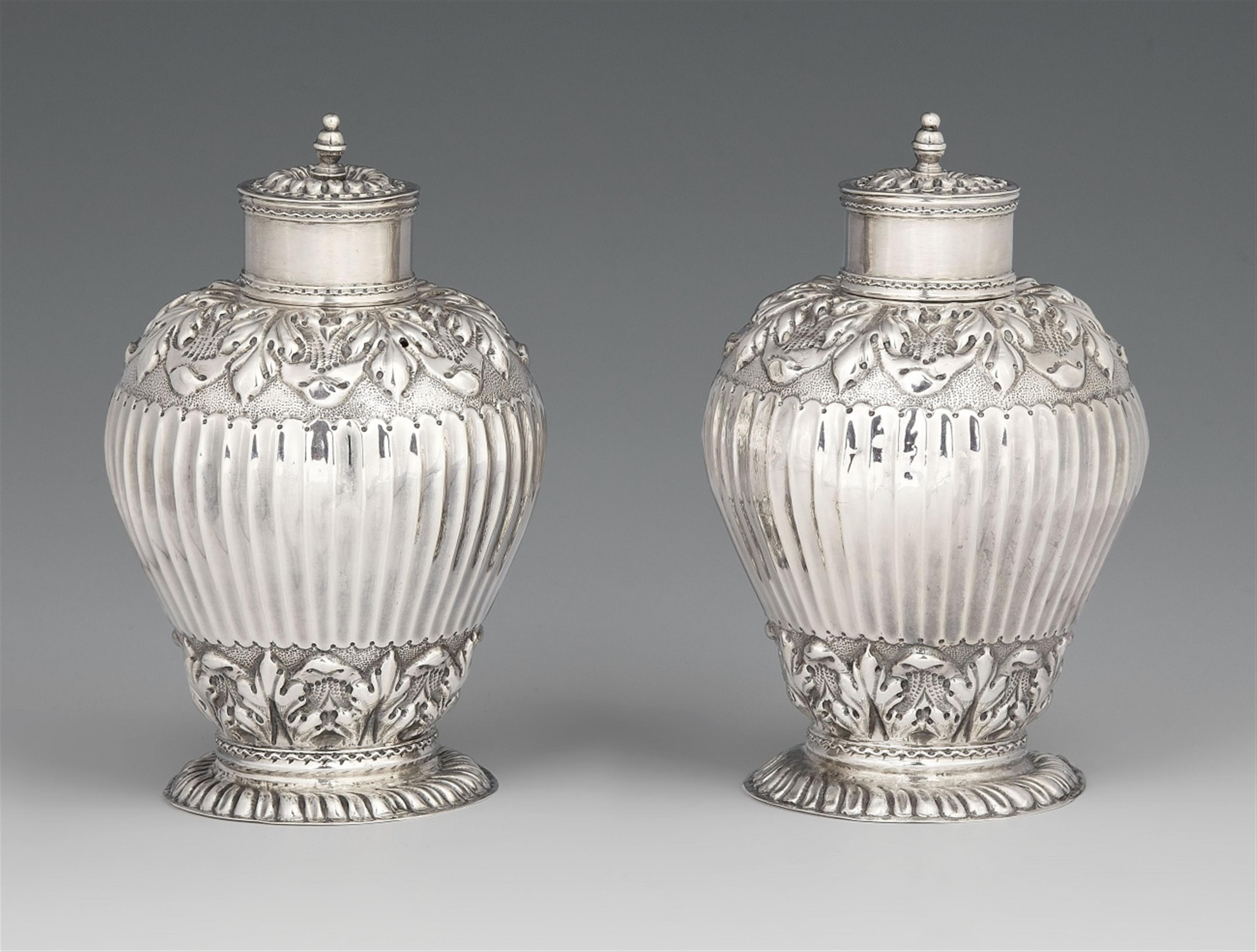 A pair of Haarlem silver tea caddys - image-1