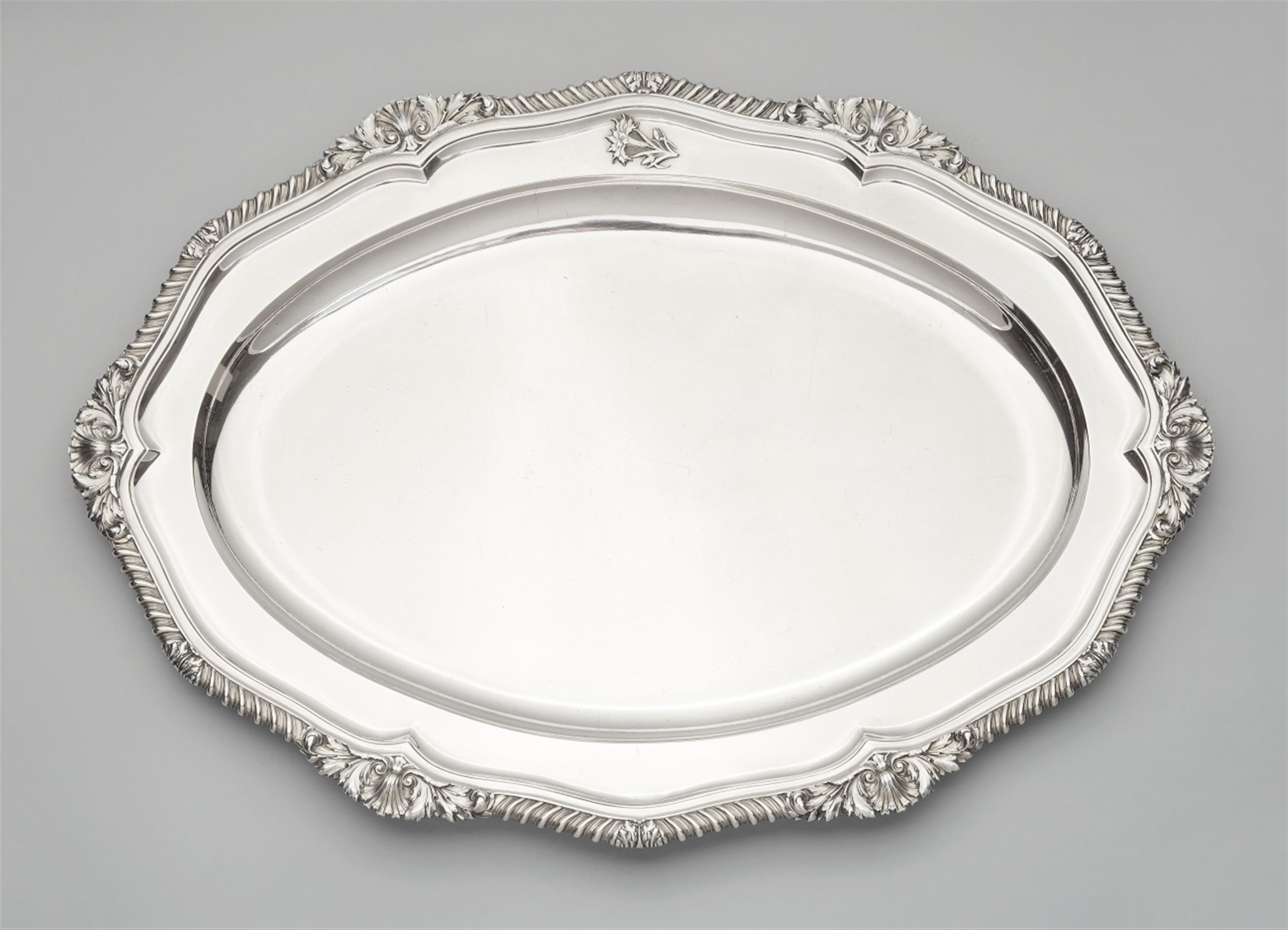 A large George III silver platter - image-1