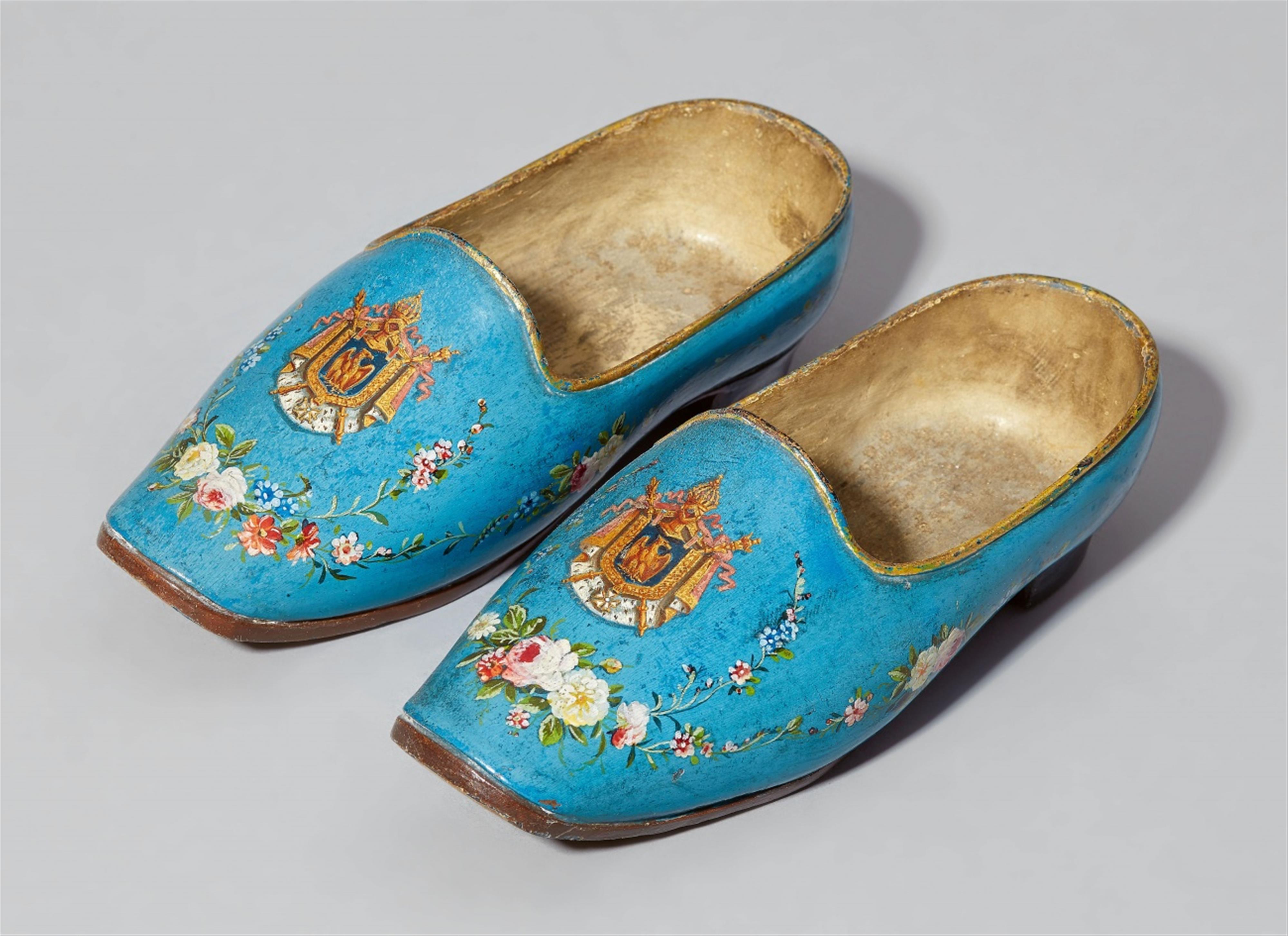 A rare pair of wooden shoes with the coat of arms of Emperor Napoleon - image-1