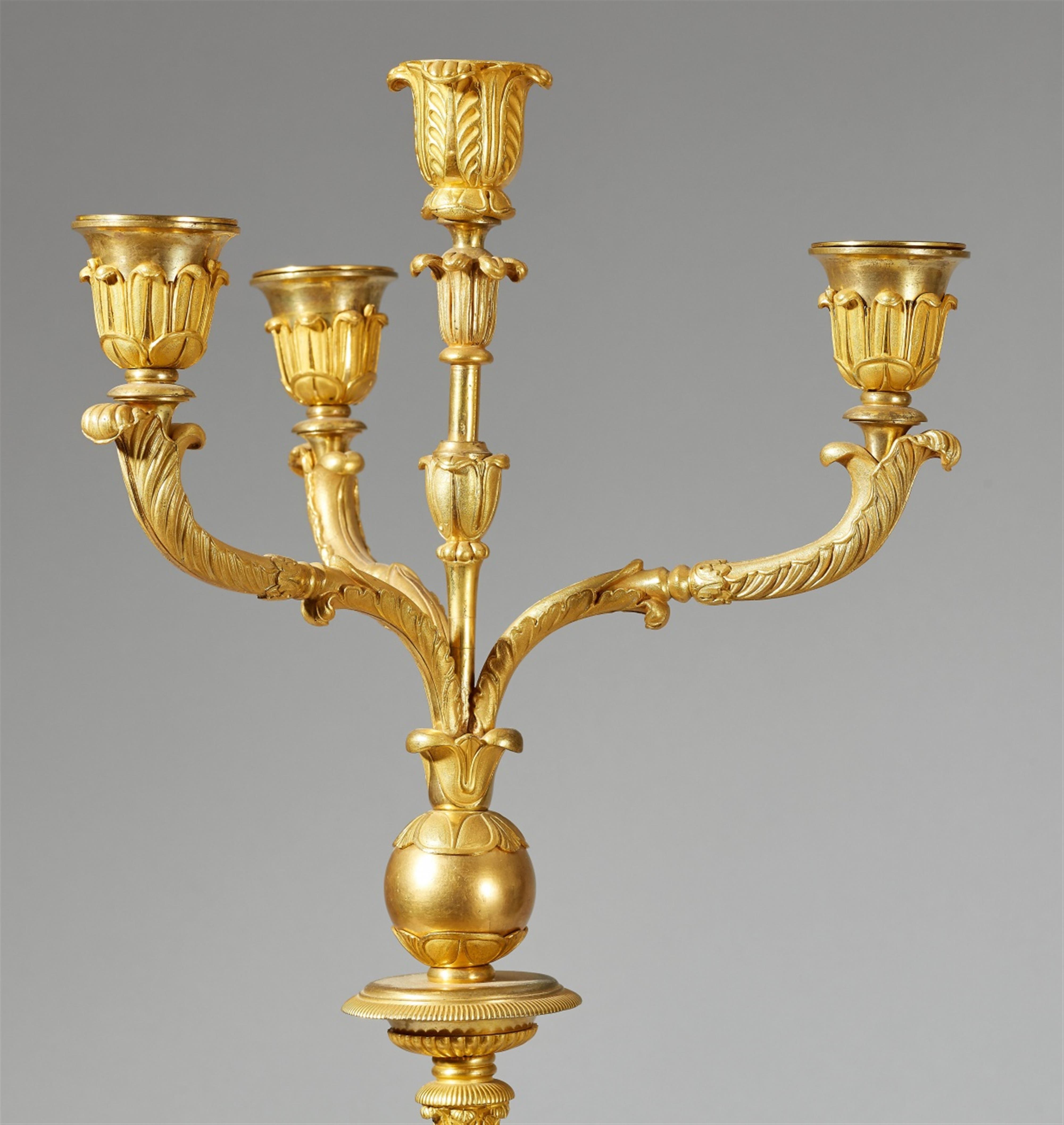 A rare pair of ormolu candelabra with kneeling figures of Victory - image-9