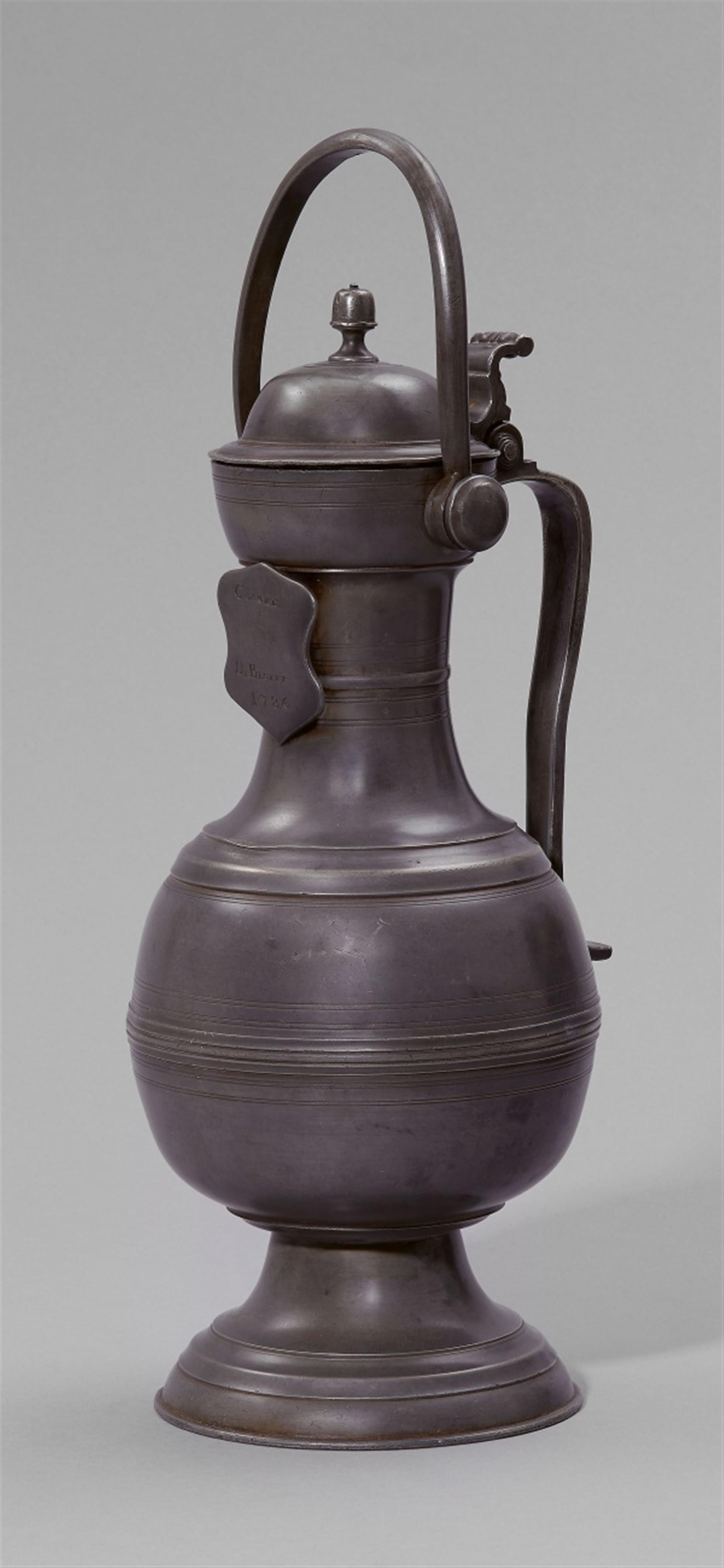 A Swiss pewter guild pitcher - image-1