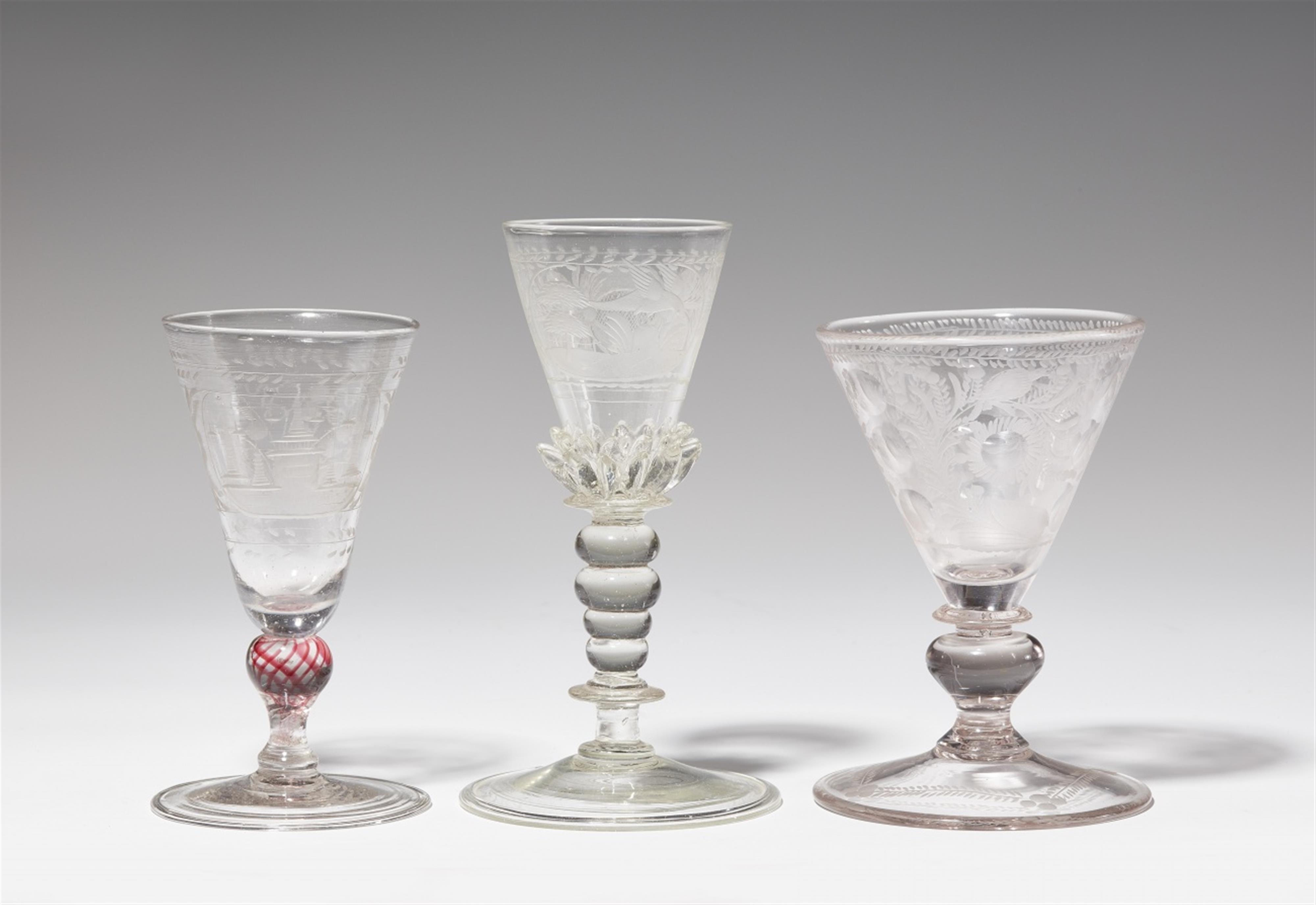 Three Bohemian glass goblets - image-1