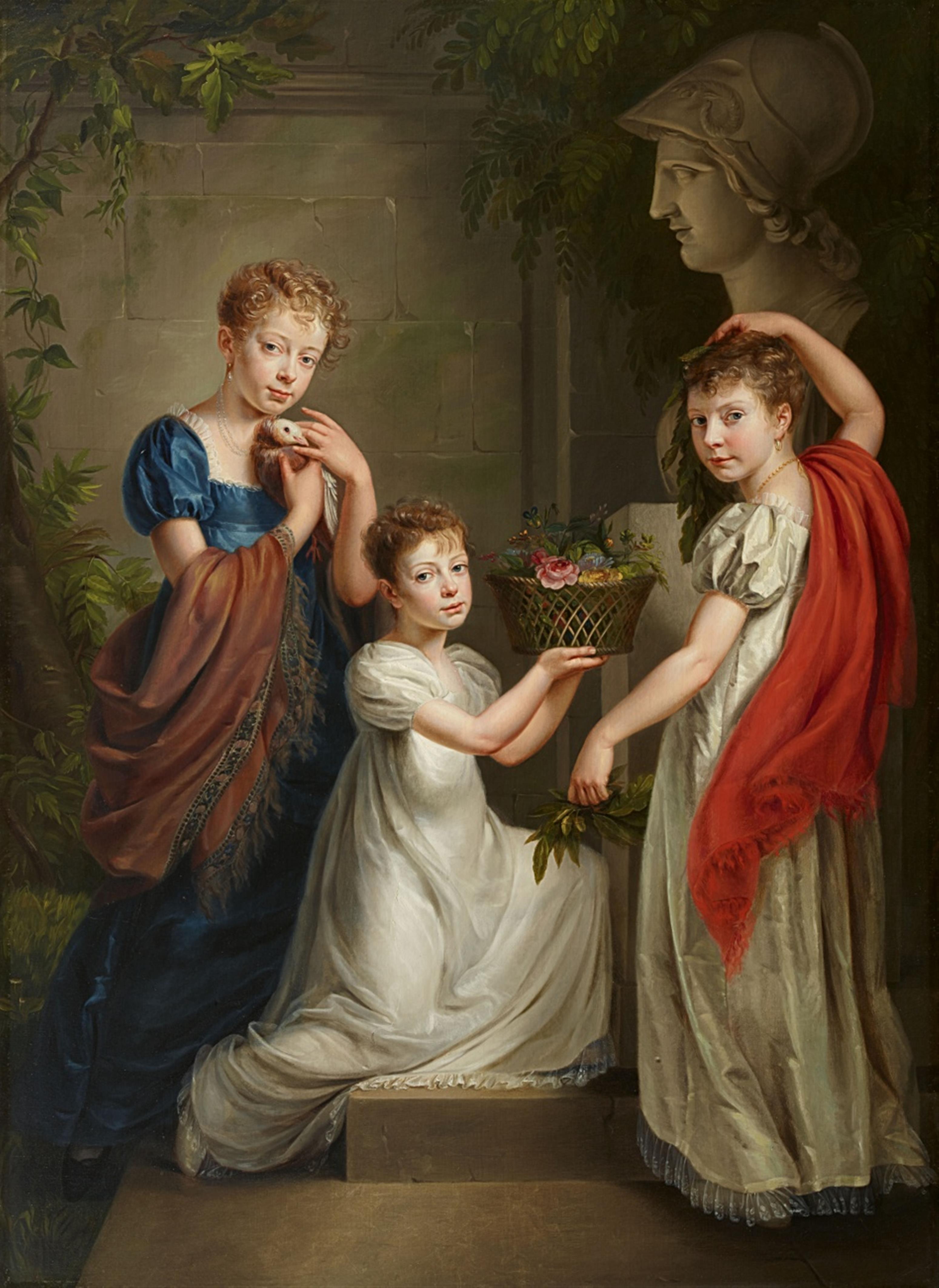 Henri-Nicolas van Gorp - Bildnis dreier Kinder vor einer Büste der Minerva - image-1