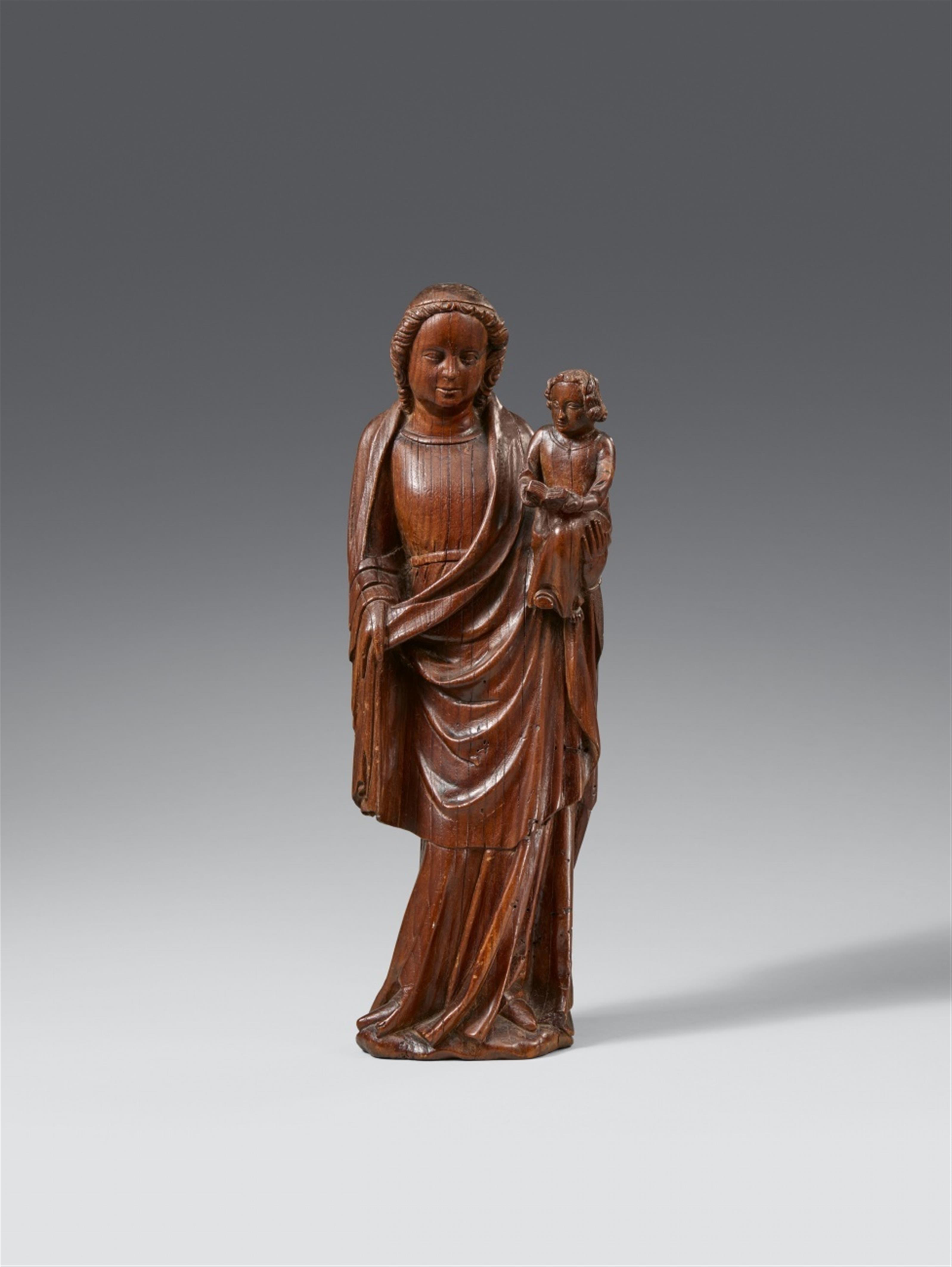 Probably Upper Rhine-Region around 1380/1390 - A carved wooden figure of the Virgin and Child, presumably Upper Rhine Region, around 1380/1390 - image-1