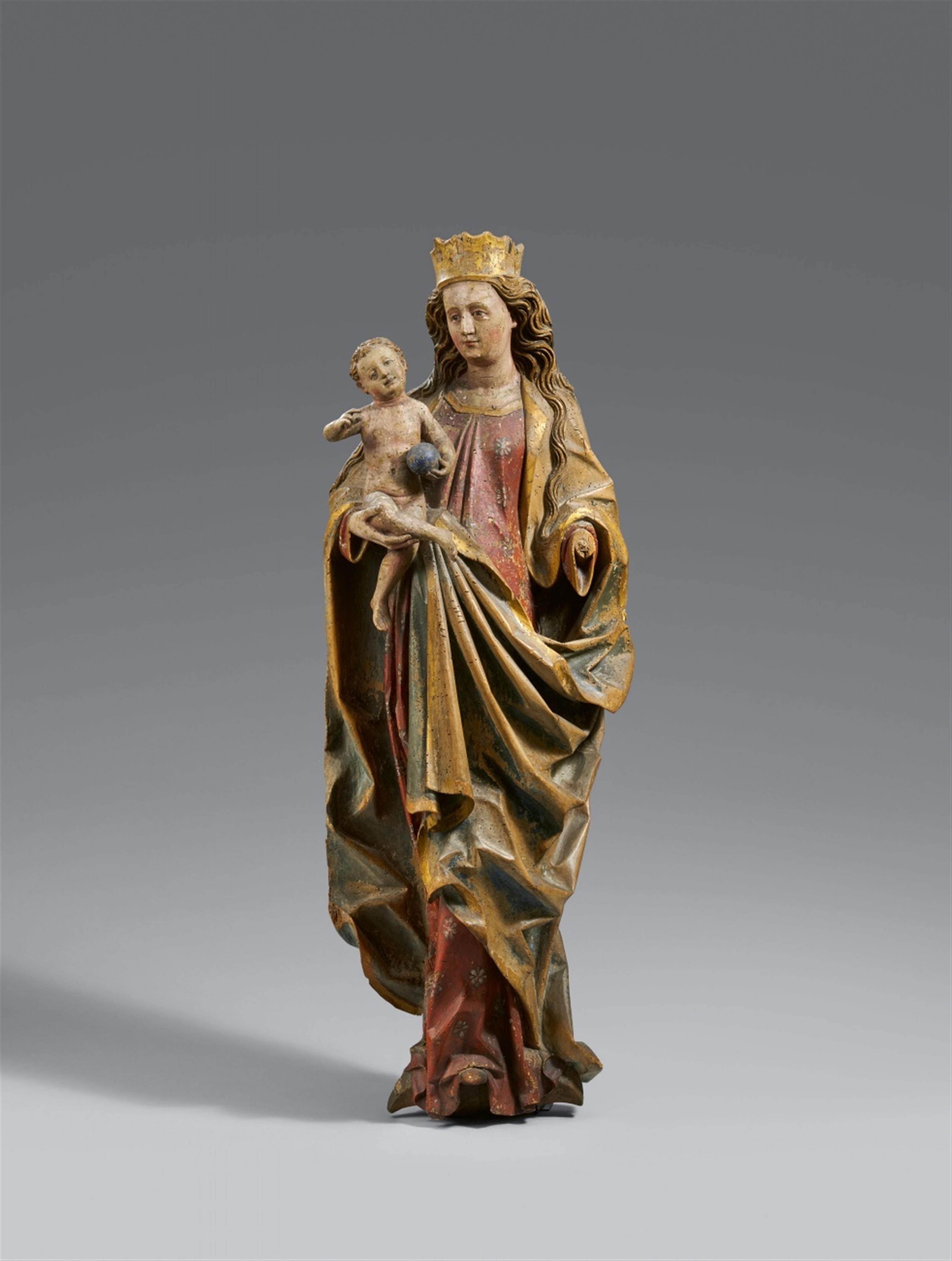 Probably Upper Rhine-Region around 1470/1480 - A carved wooden figure of the Virgin and Child, presumably Upper Rhine Region, around 1470/1480 - image-1