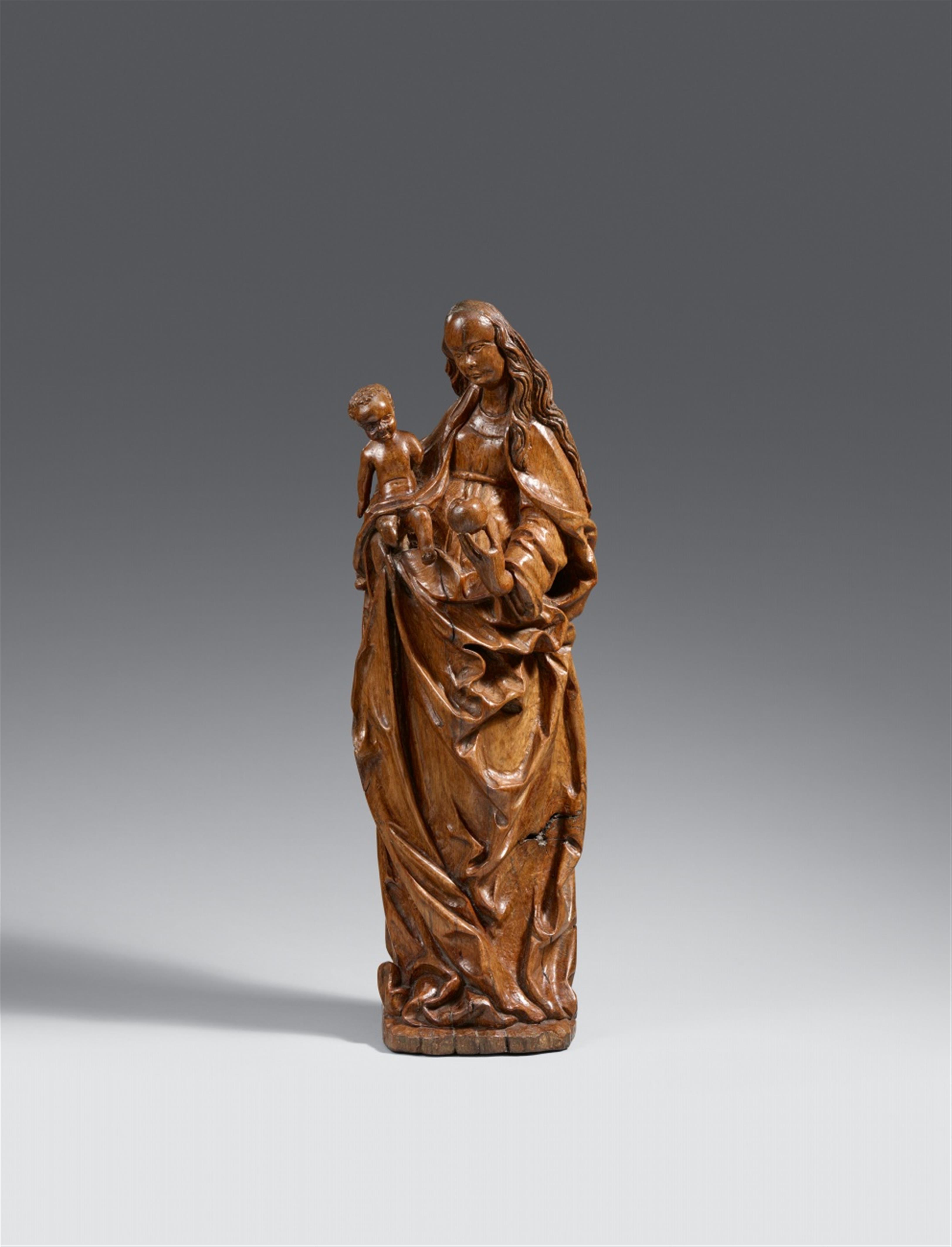 Probably Brabant late 15th Century - A late 15th century carved oak figure of the Virgin and Child, presumably Brabantine - image-1