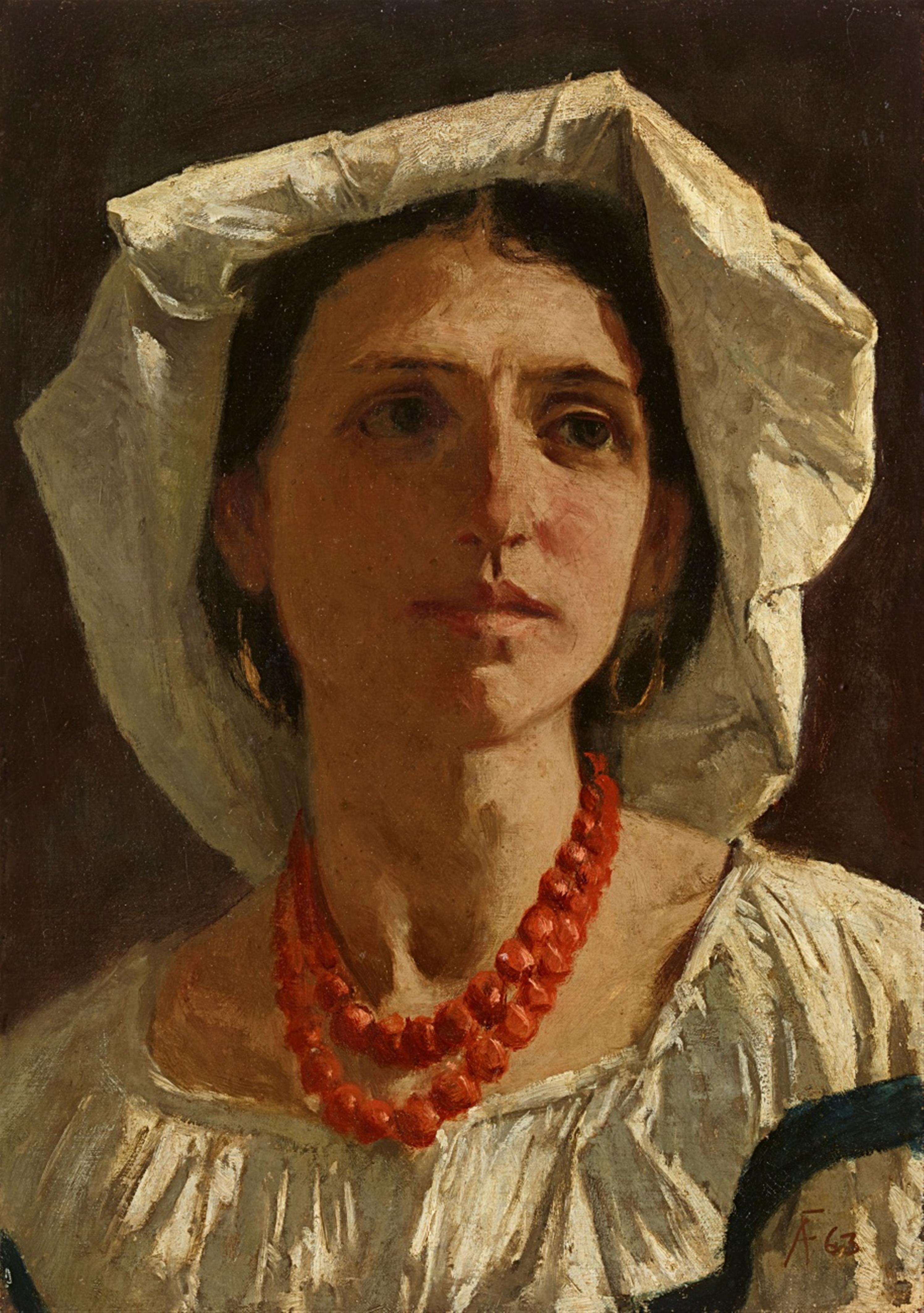 Anselm Feuerbach - Bildnis einer jungen Römerin mit Kopftuch, vermutlich Nanna - image-1