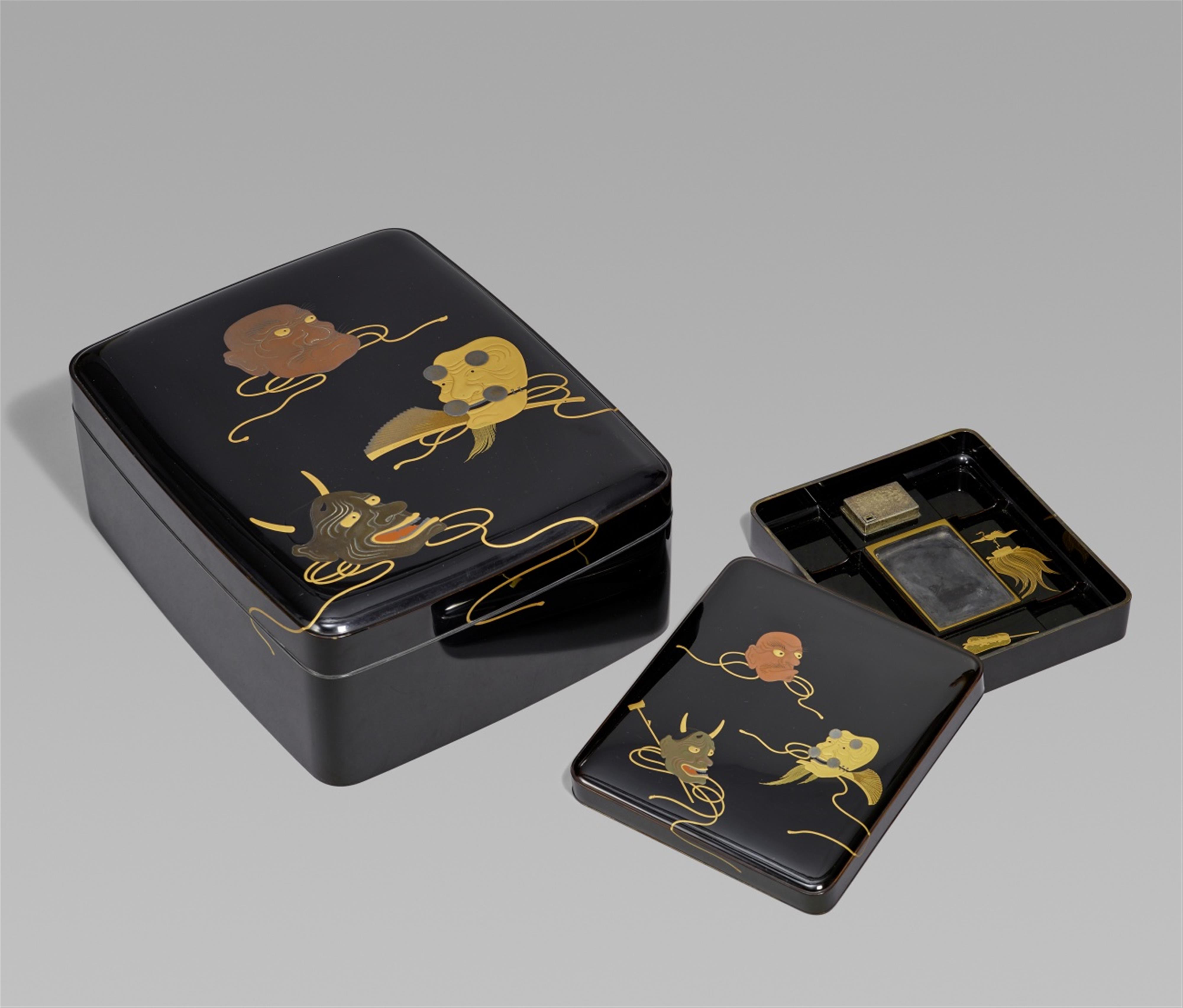 A set of lacquer ryôshibako and suzuribako. Early 20th century - image-1