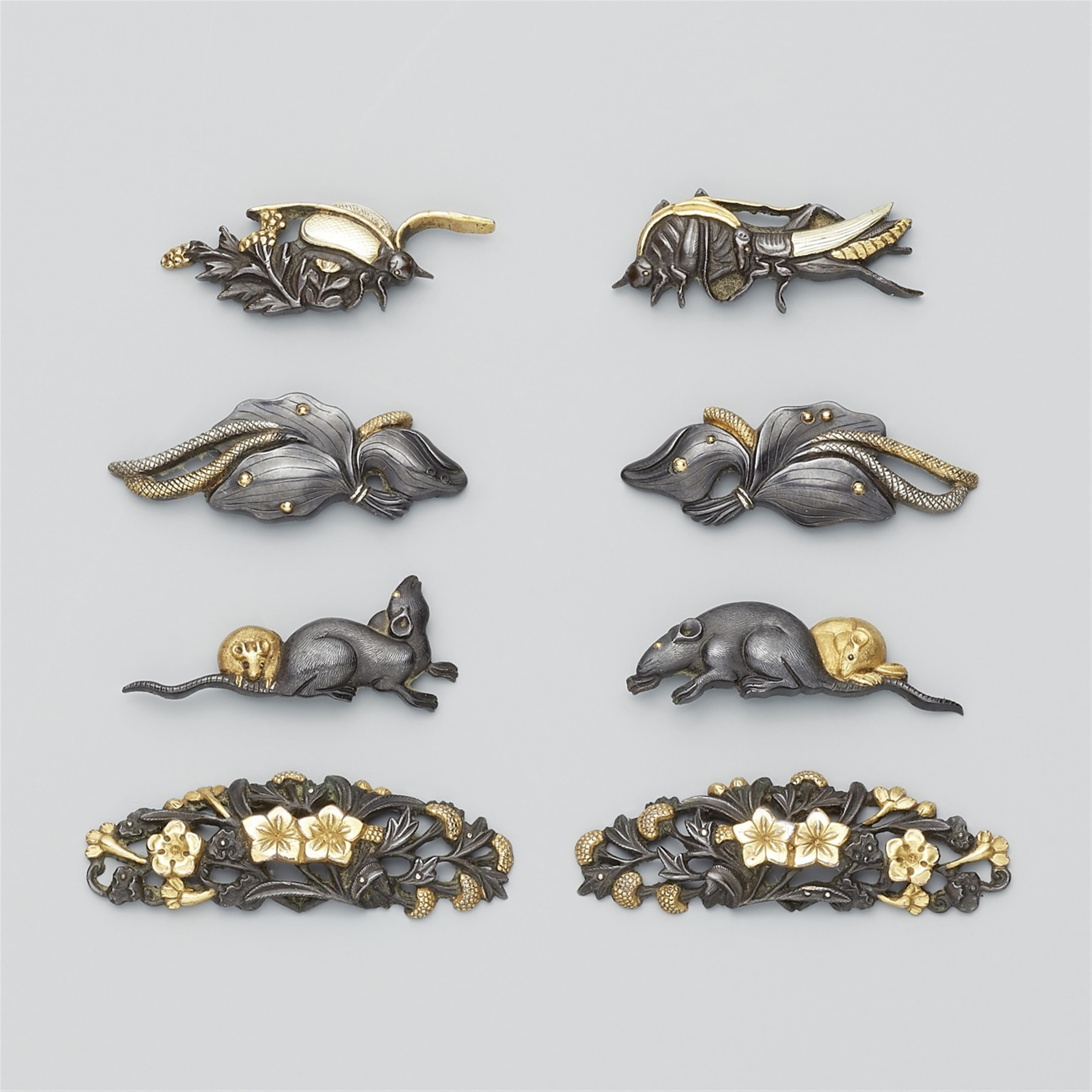 Four pairs of shakudô menuki. 18th/19th century - image-1