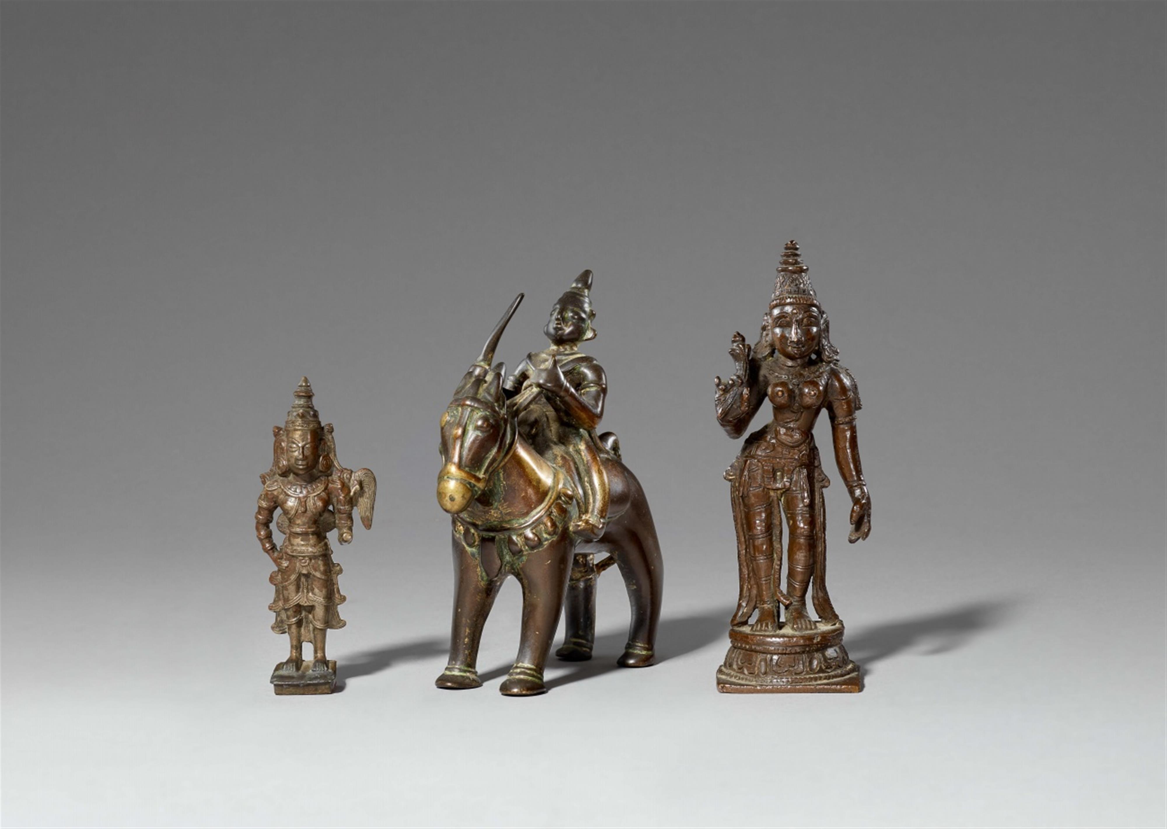 Three copper alloy figures. 20th century - image-1