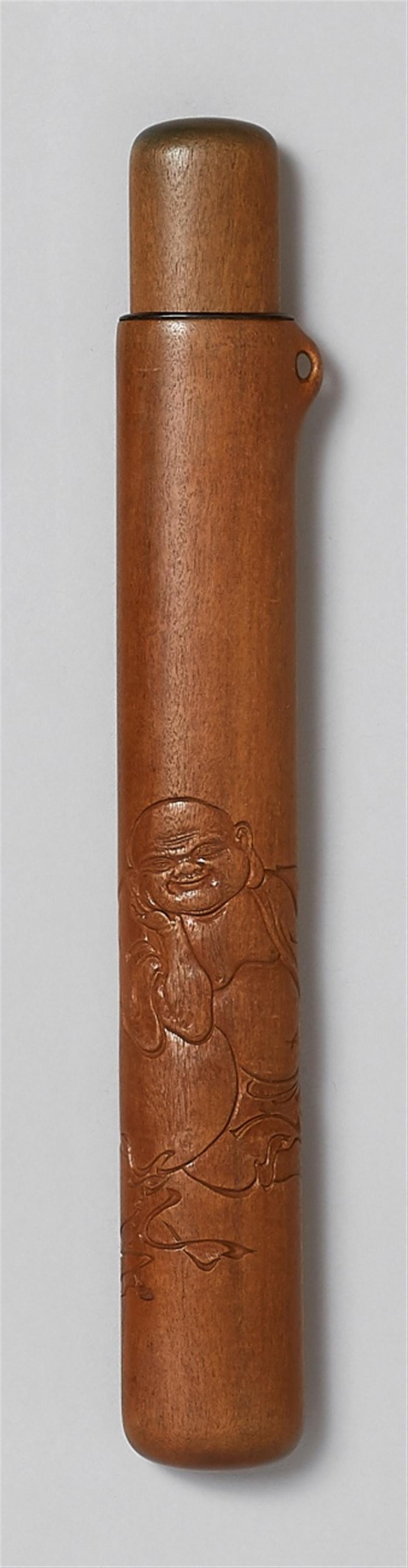 A fine sandalwood kiseruzutsu. Early 20th century - image-1