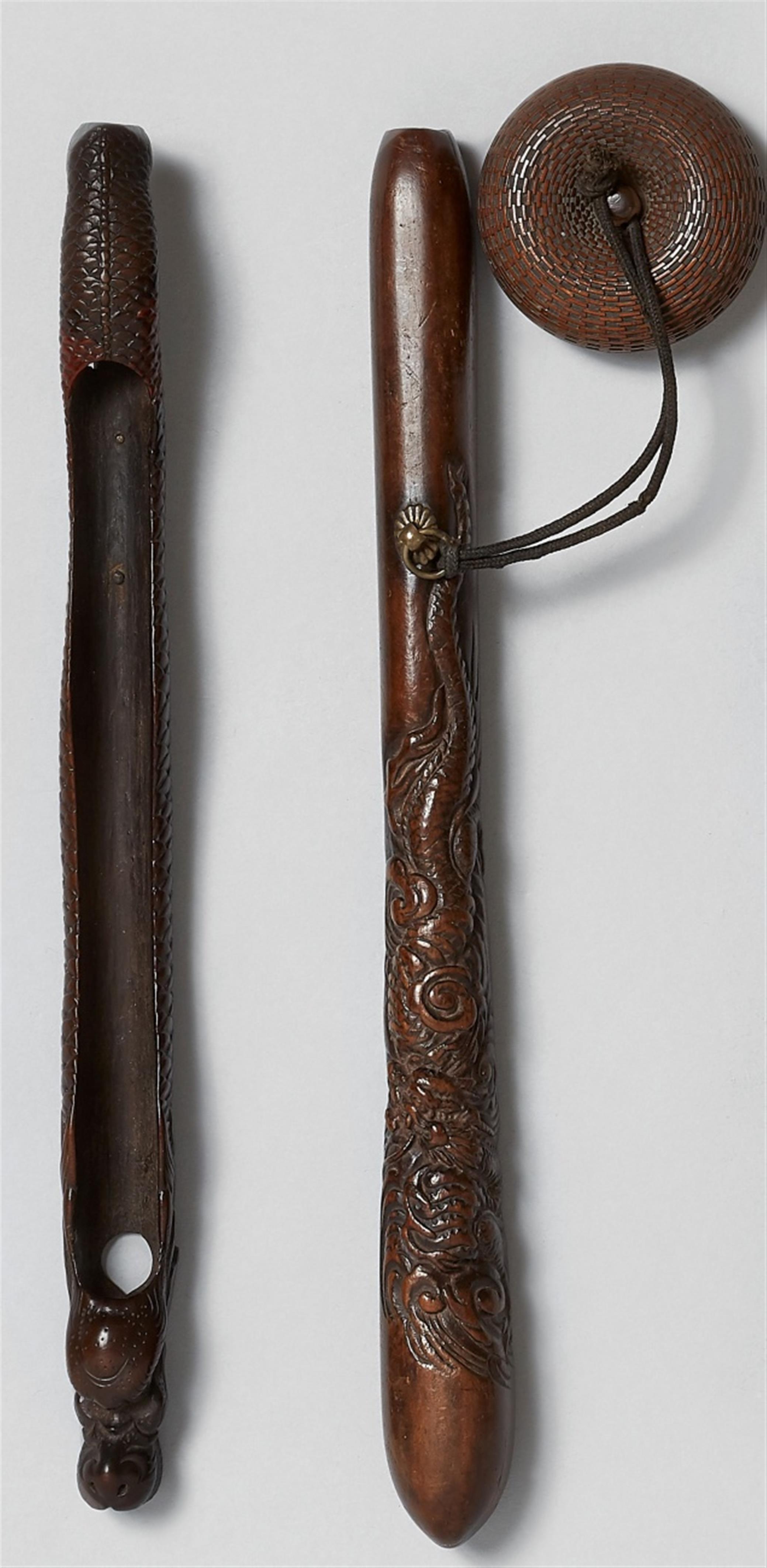 Two long wood kiseruzutsu. 19th century - image-1