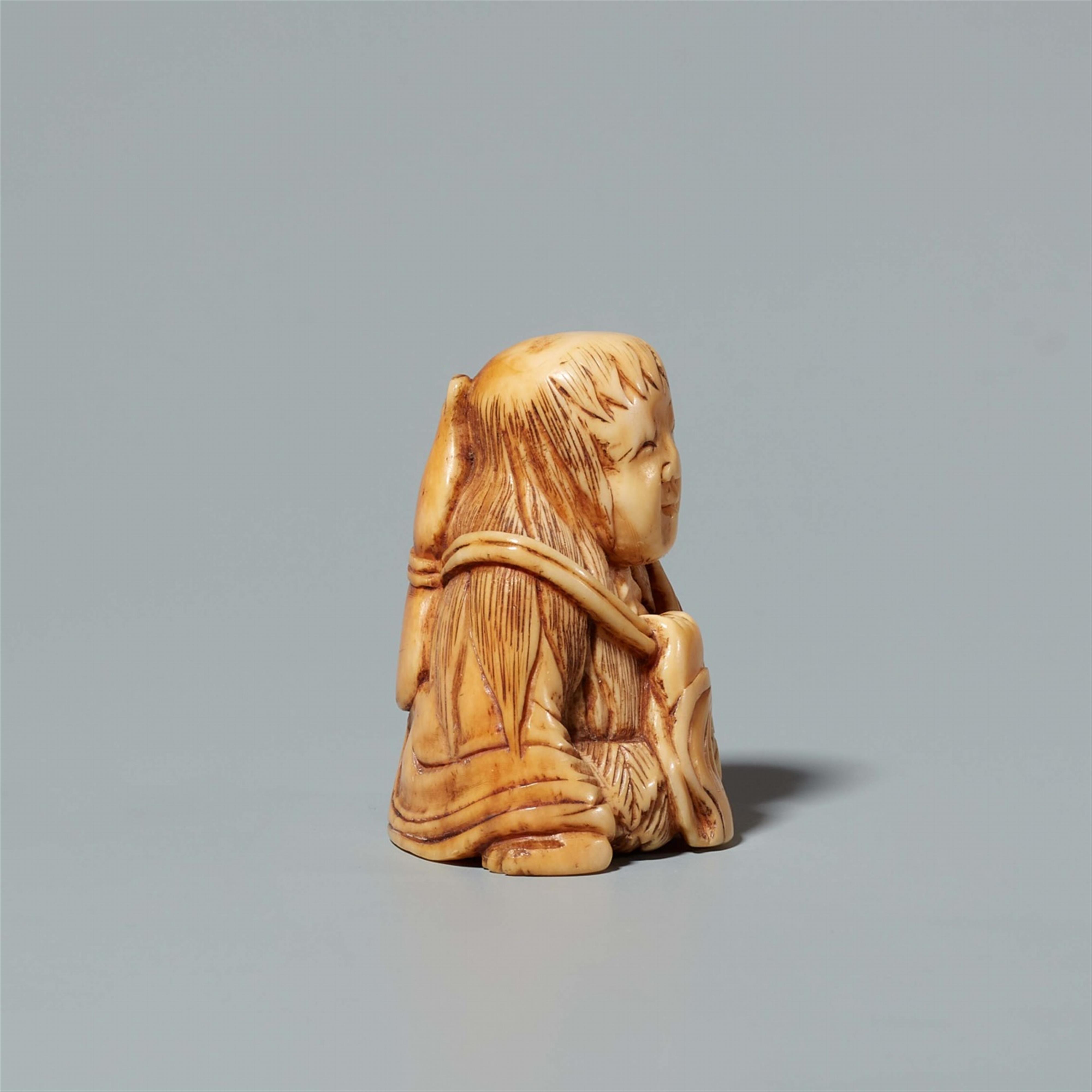 An ivory netsuke of Chôkarô Sennin. Second half 19th century - image-4