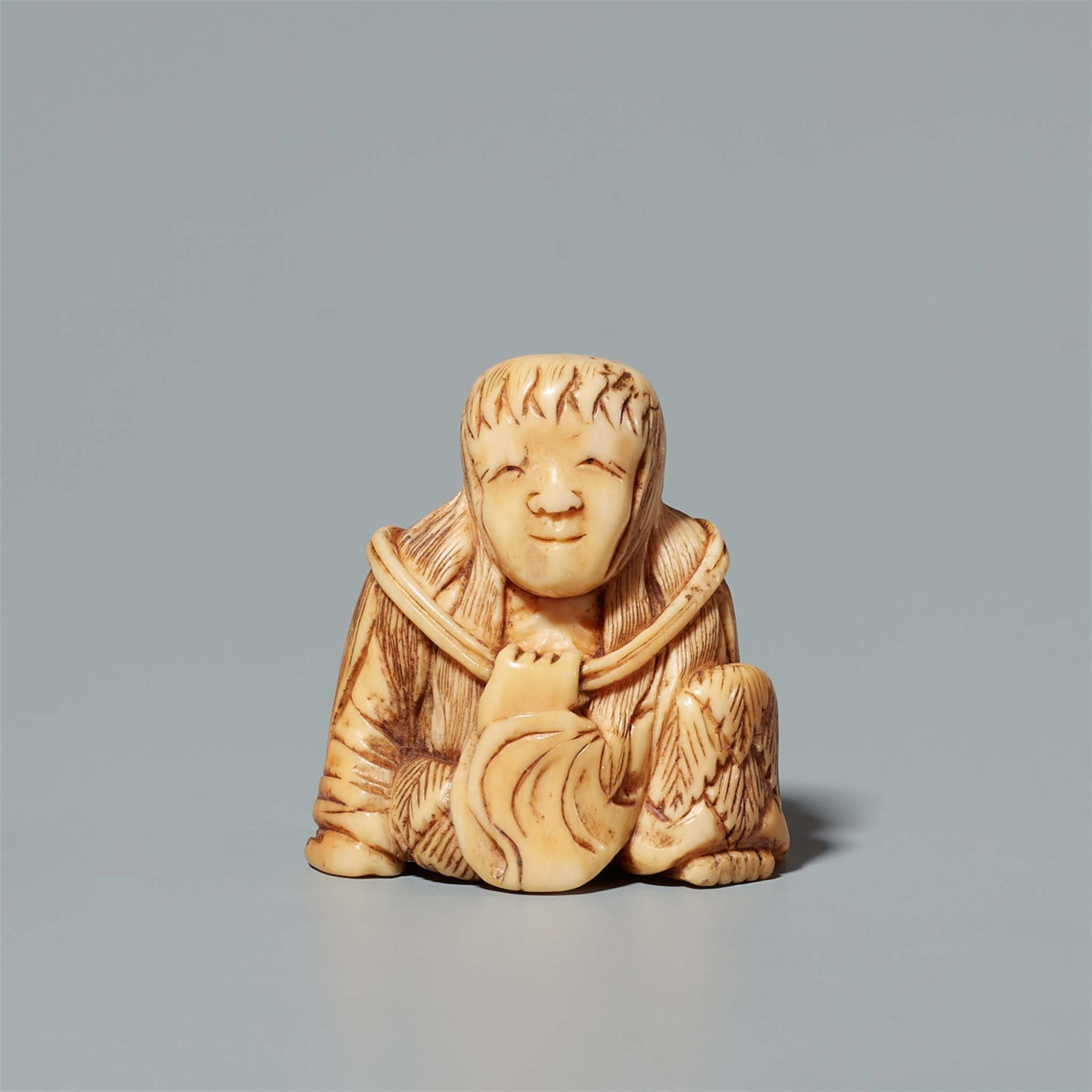 An ivory netsuke of Chôkarô Sennin. Second half 19th century - image-1