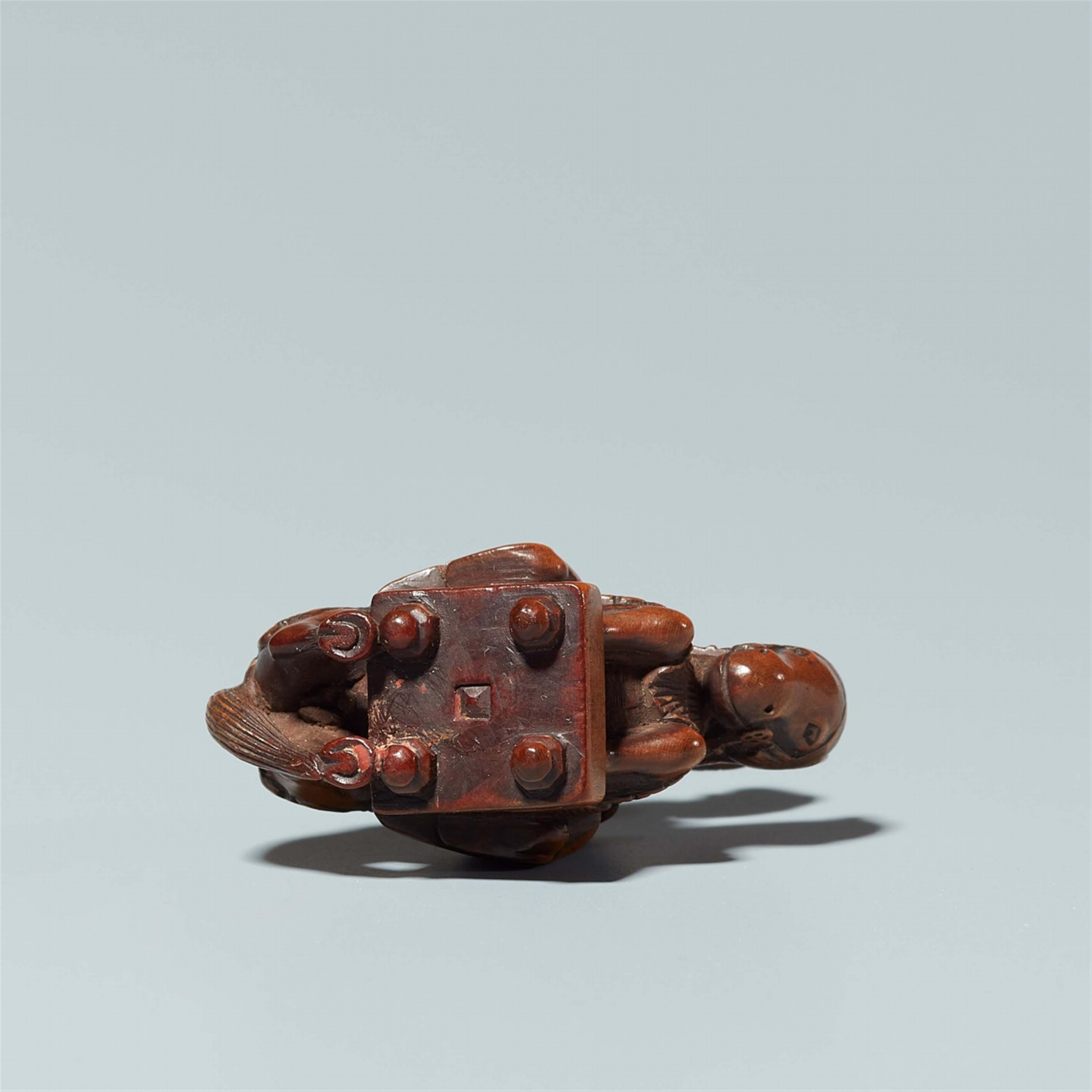 A boxwood netsuke of Oguri Hangwan, by Shunchosai. Mid-19th century - image-5