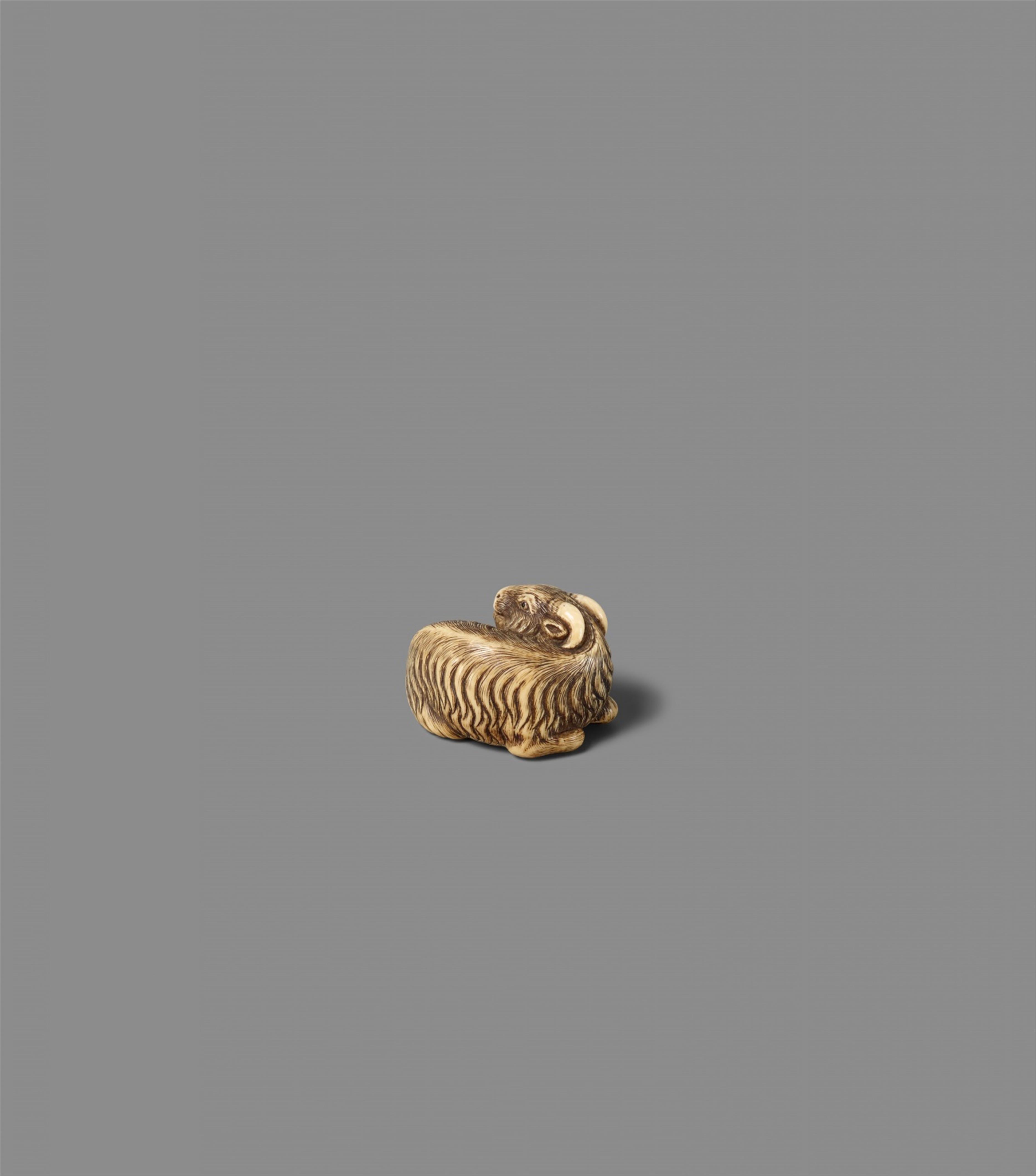 A Tokyo school ivory netsuke of a goat. 18th century - image-3