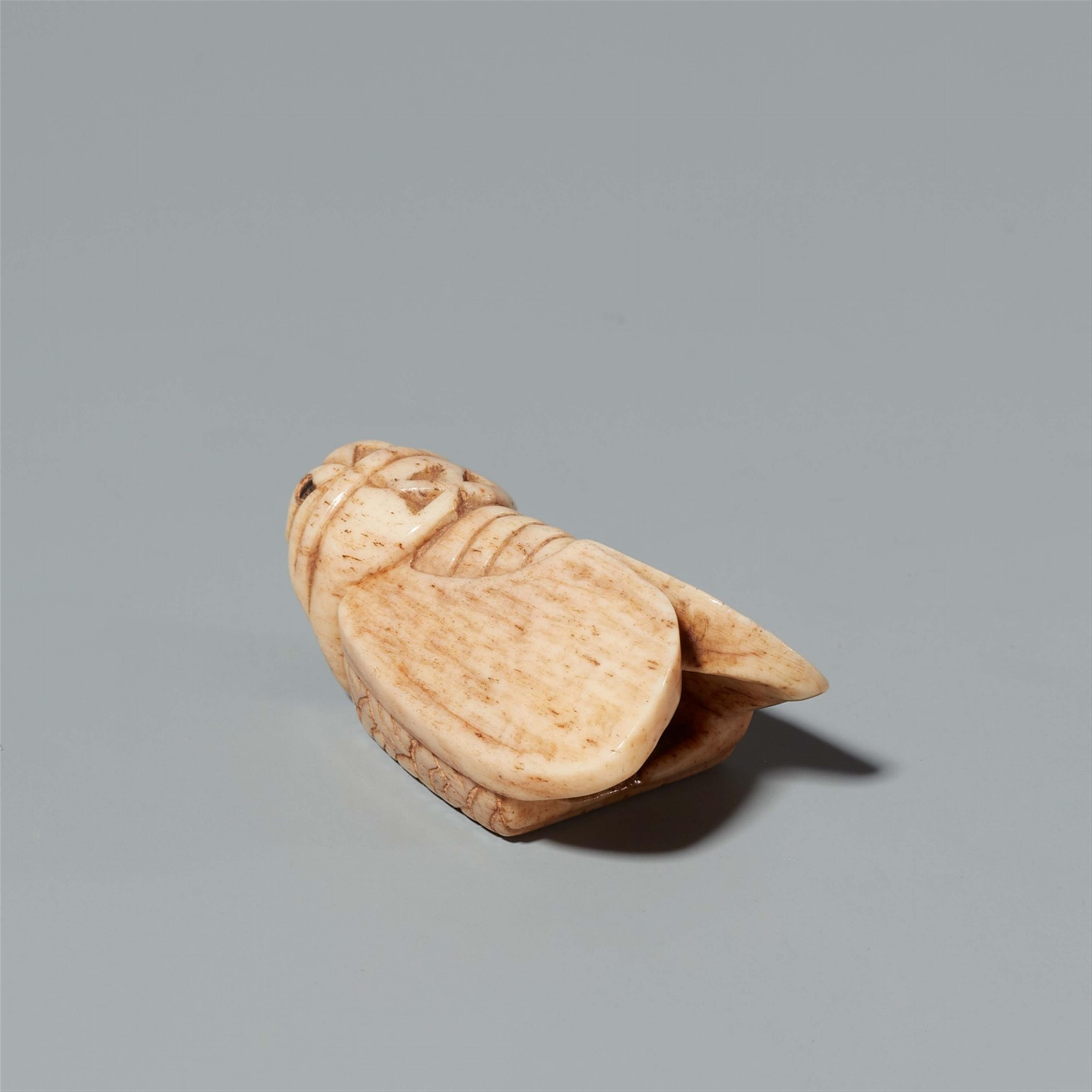 A bone netsuke of a cicada. Early 20th century - image-4