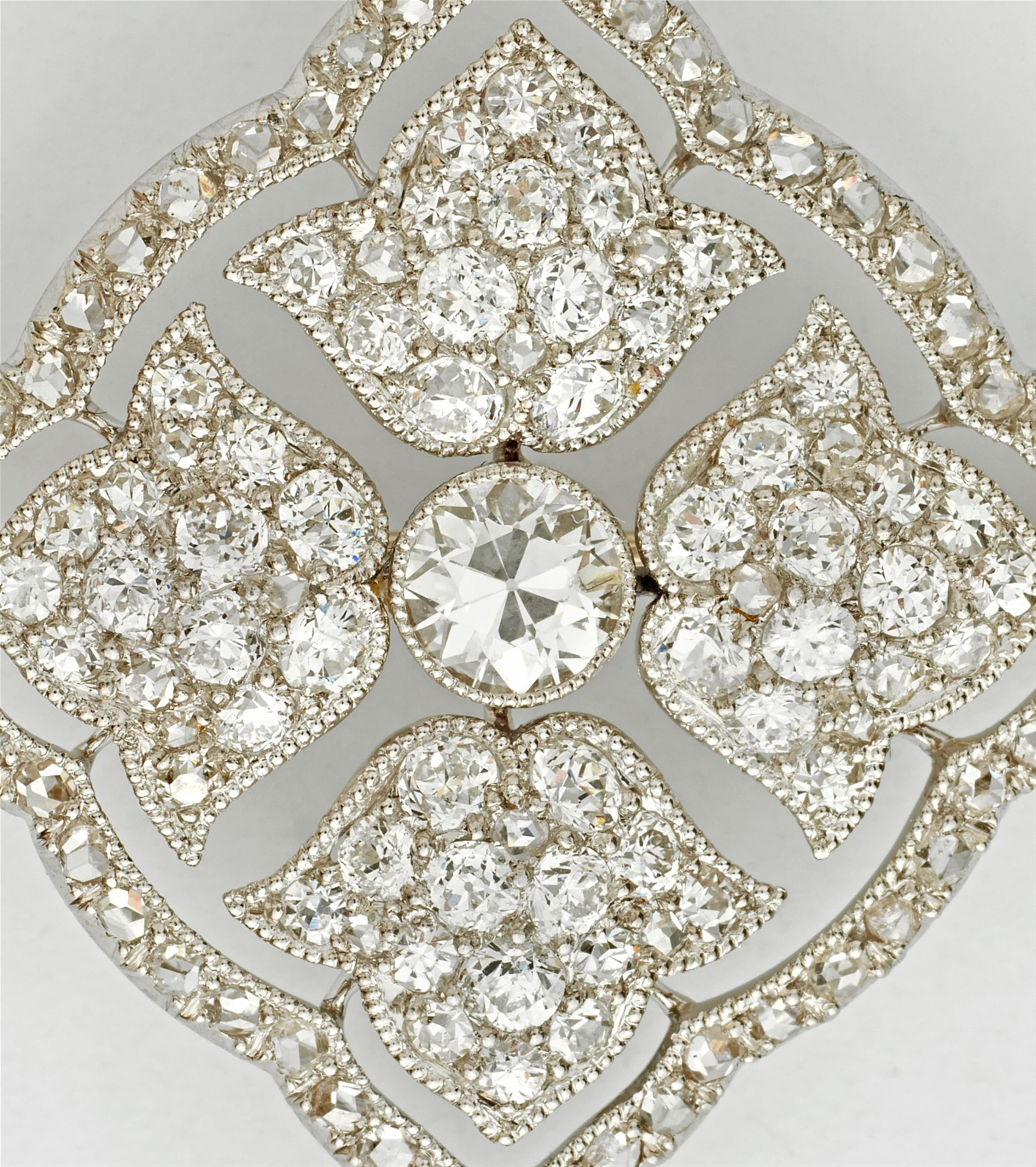 A Belle Epoque platinum diamond brooch - image-2