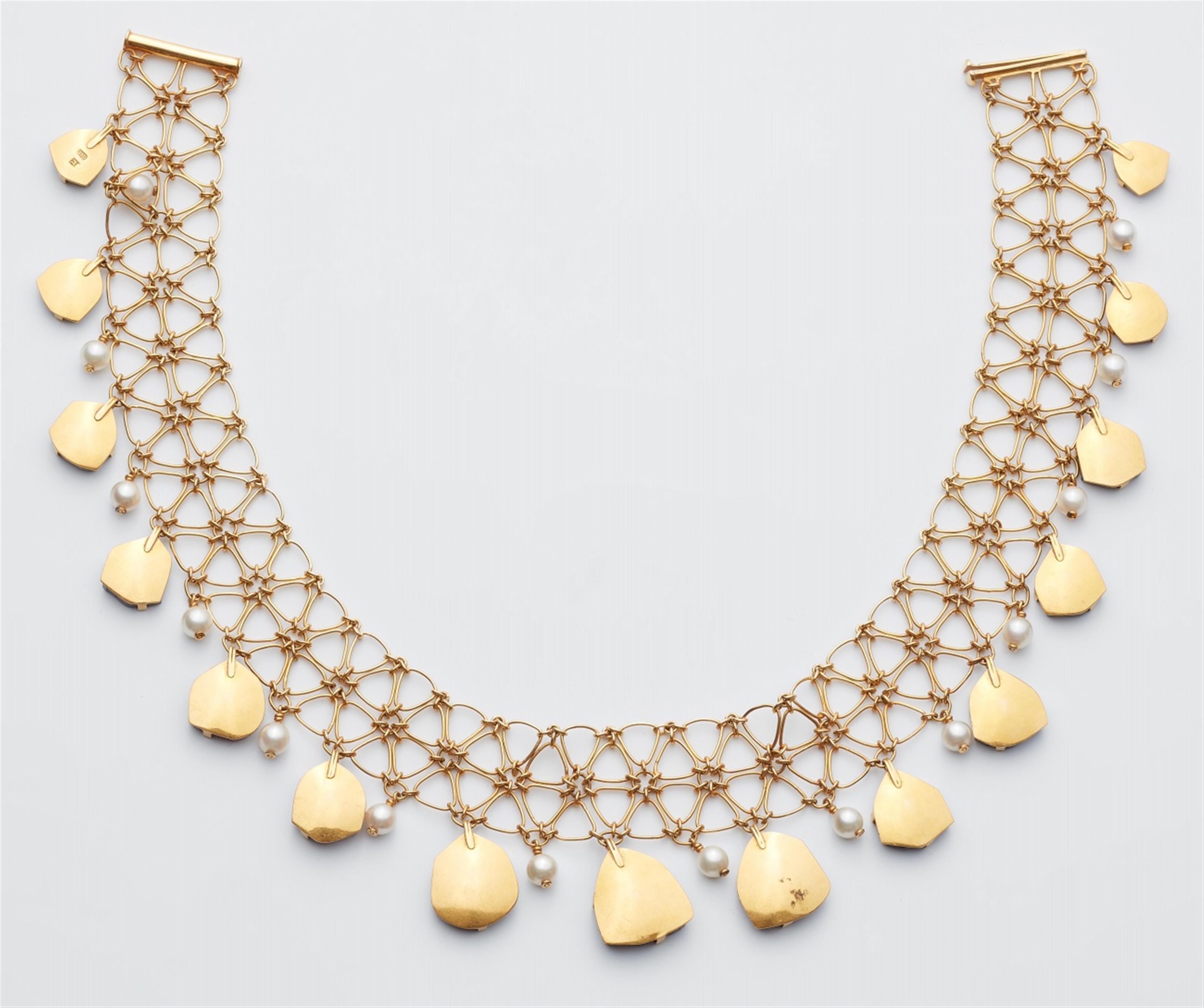 An 18k gold water melon tourmaline necklace - image-2