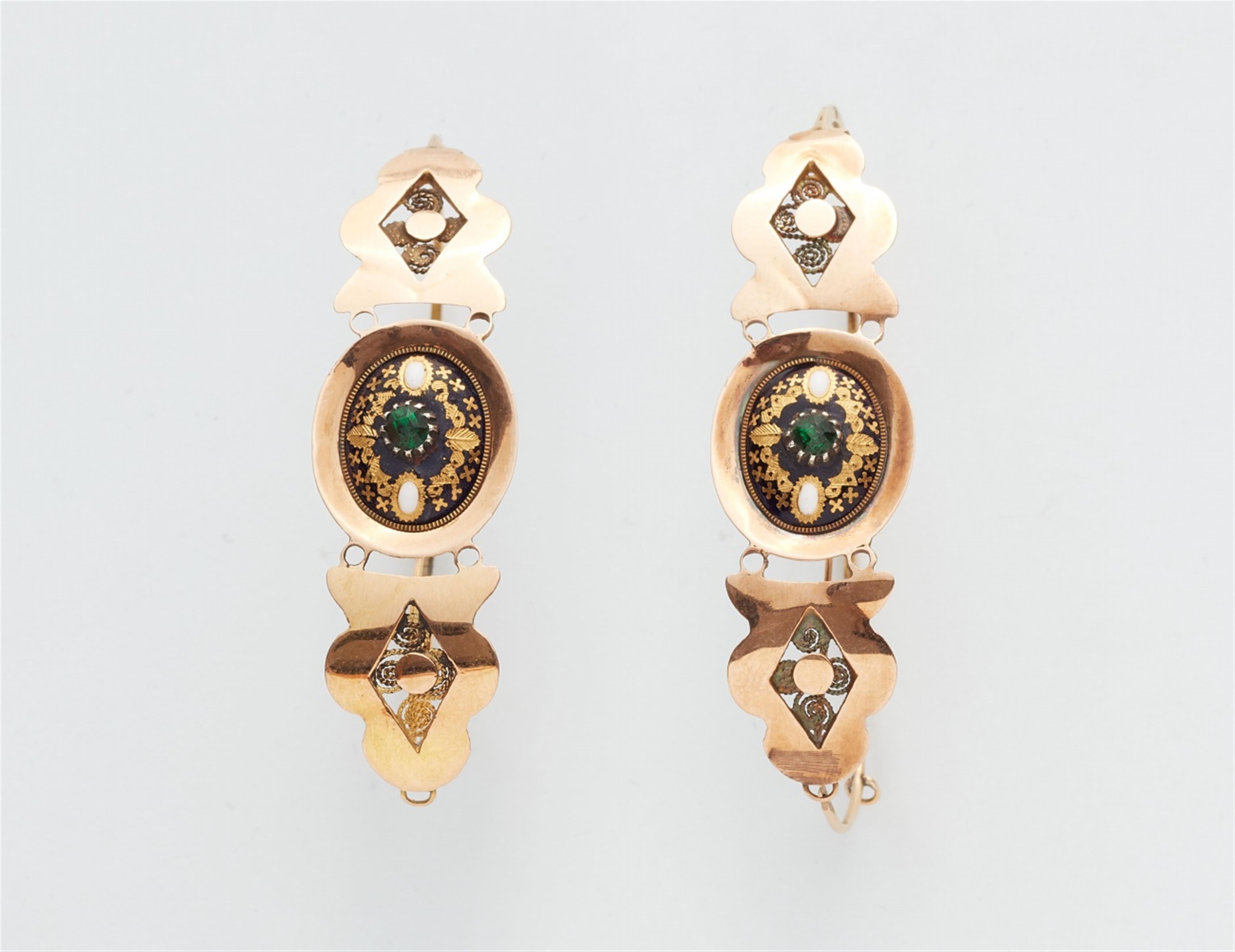 A pair of French 18k gold creole Empire earrings - image-1