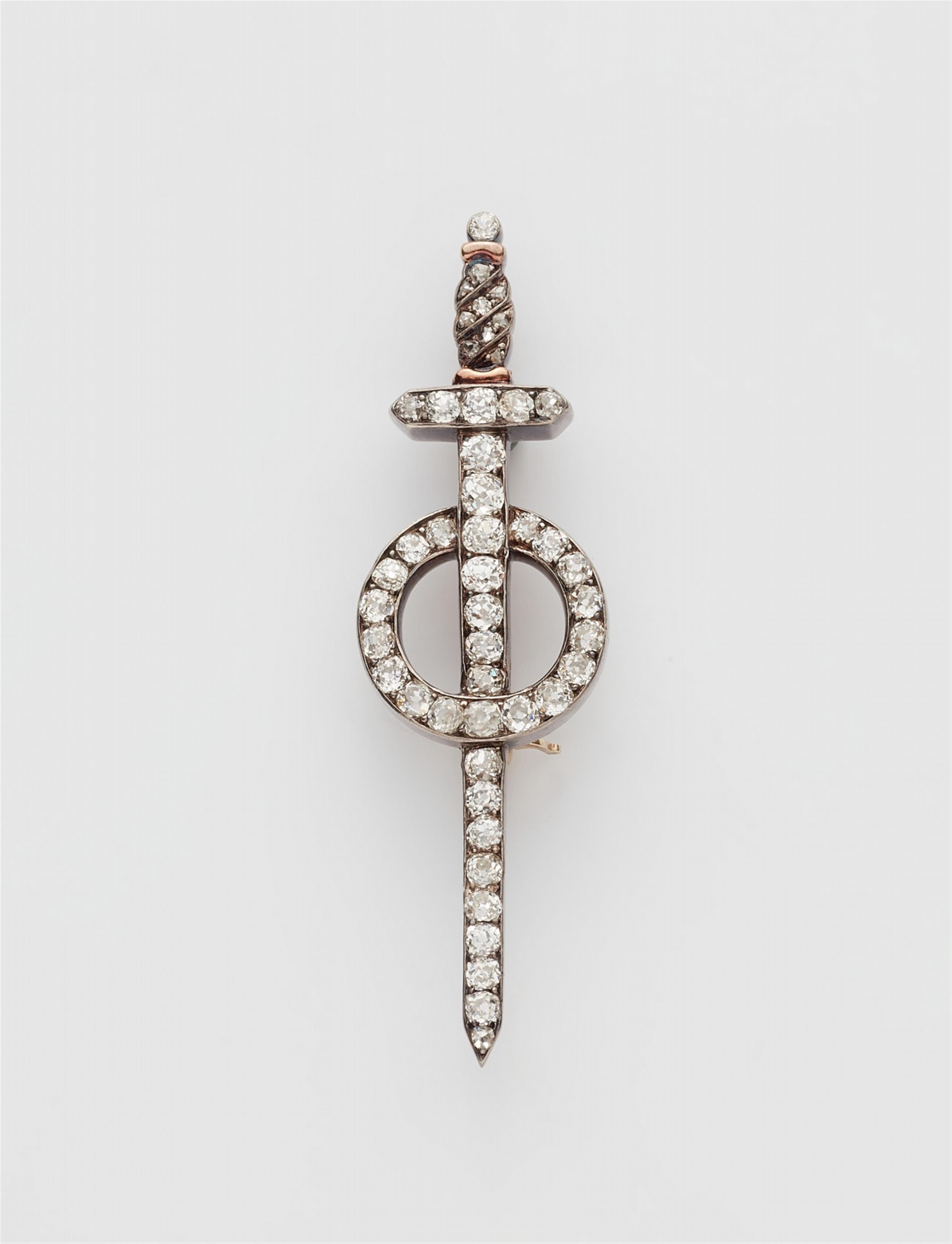 A Victorian diamond pin brooch - image-1