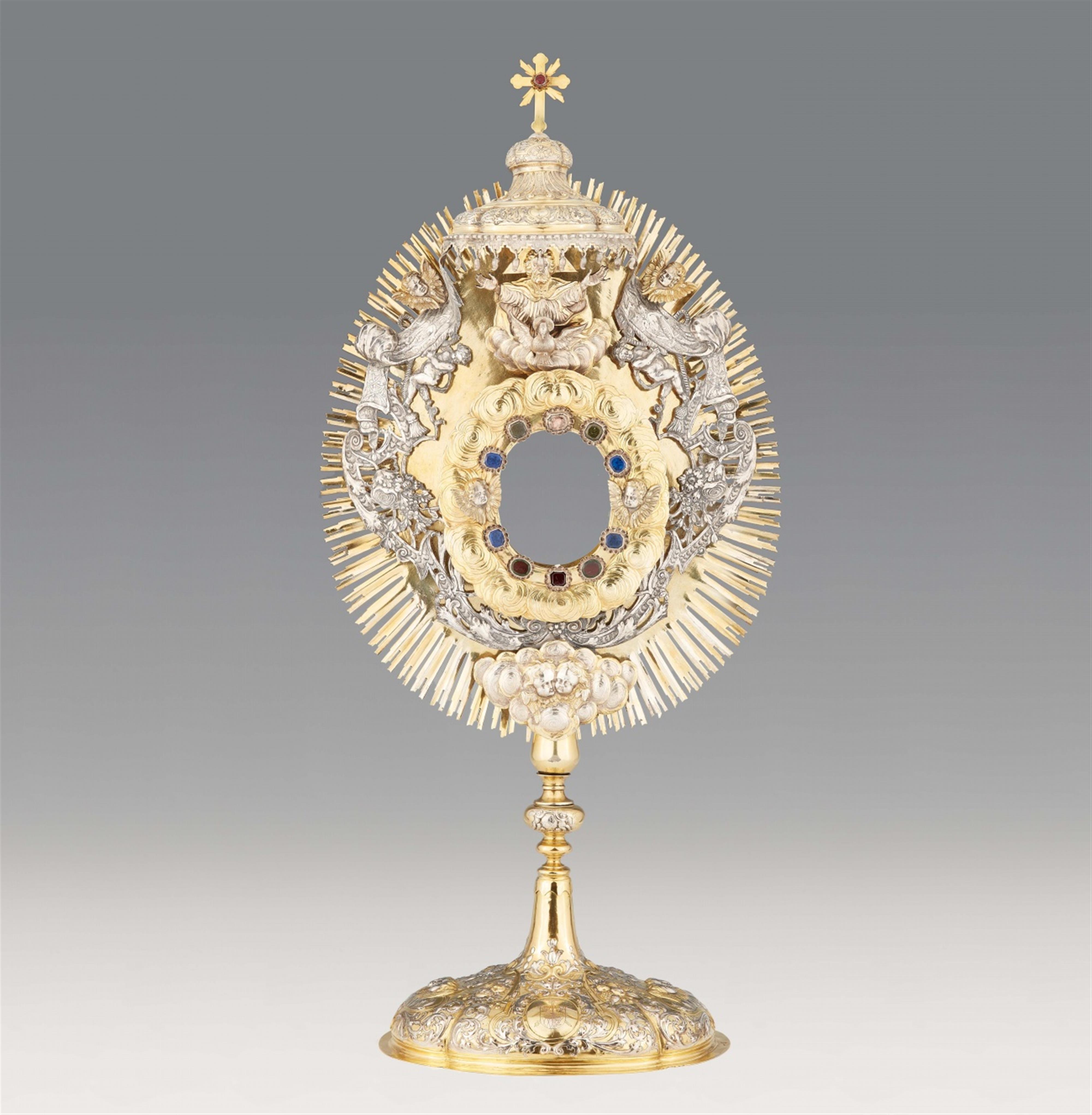 A large Augsburg silver gilt monstrance - image-1