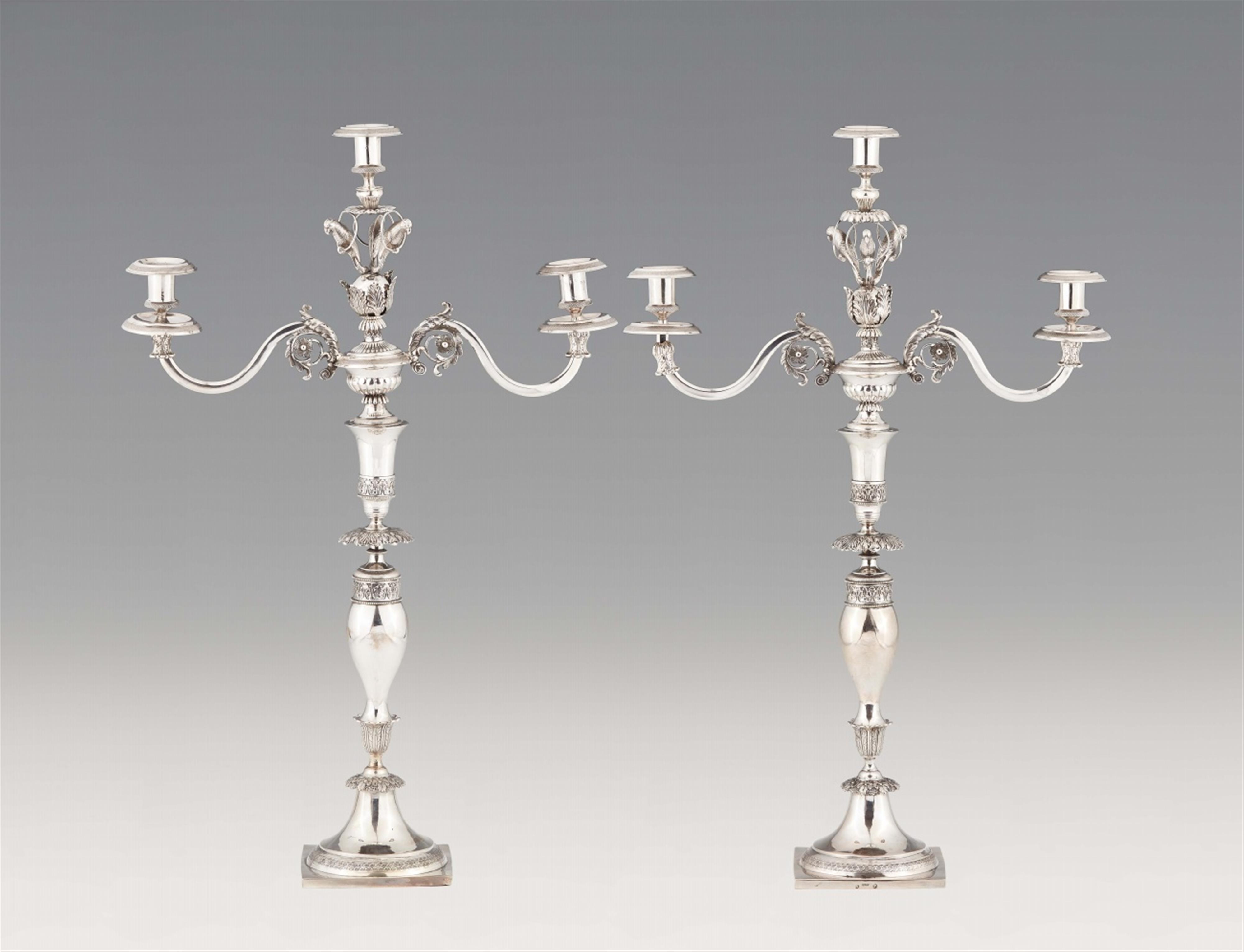 A pair of large Breslau silver candelabra - image-1