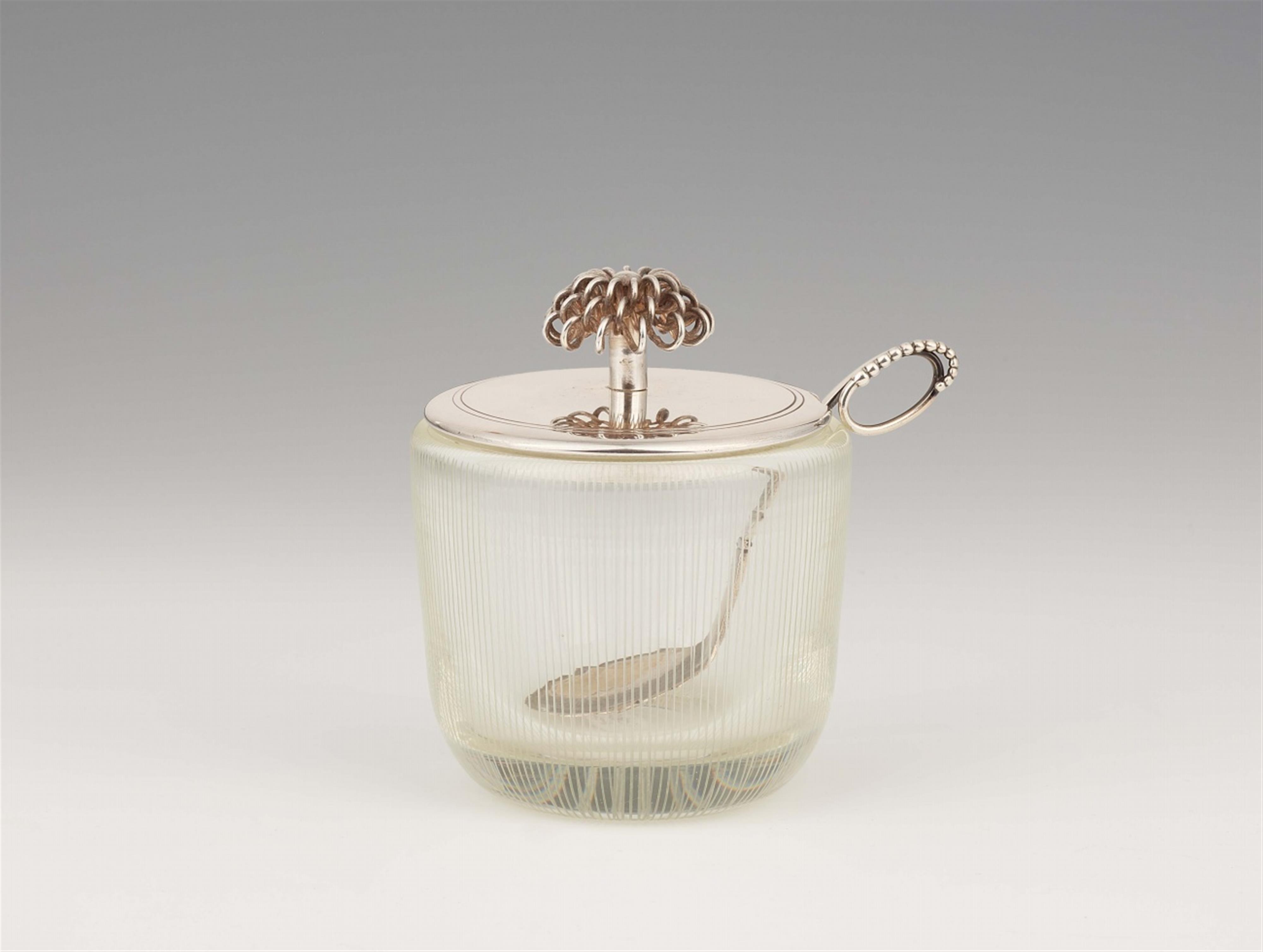 A silver mounted confit jar with spoon - image-1