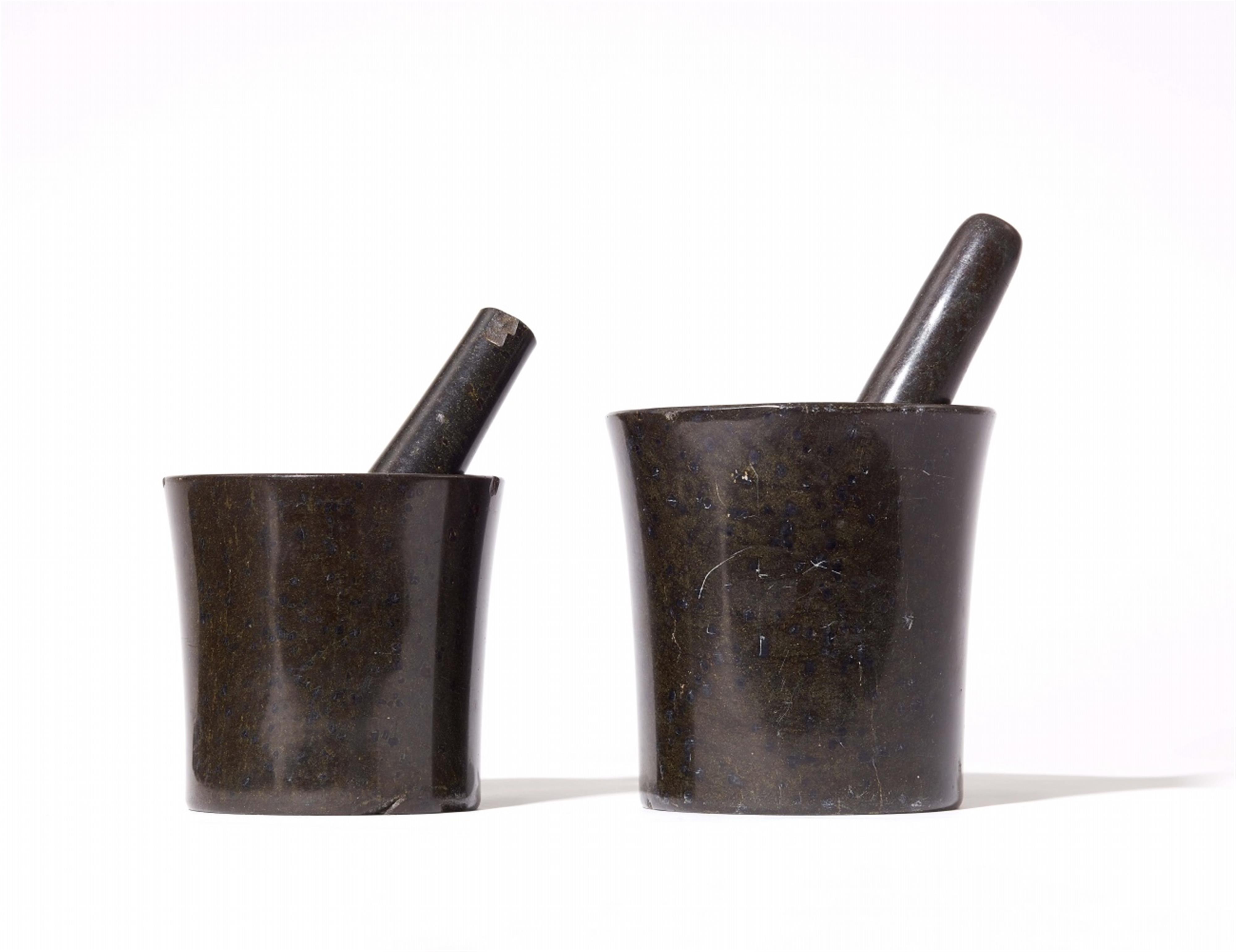 A pair of Saxon serpentine mortars and pestles - image-1