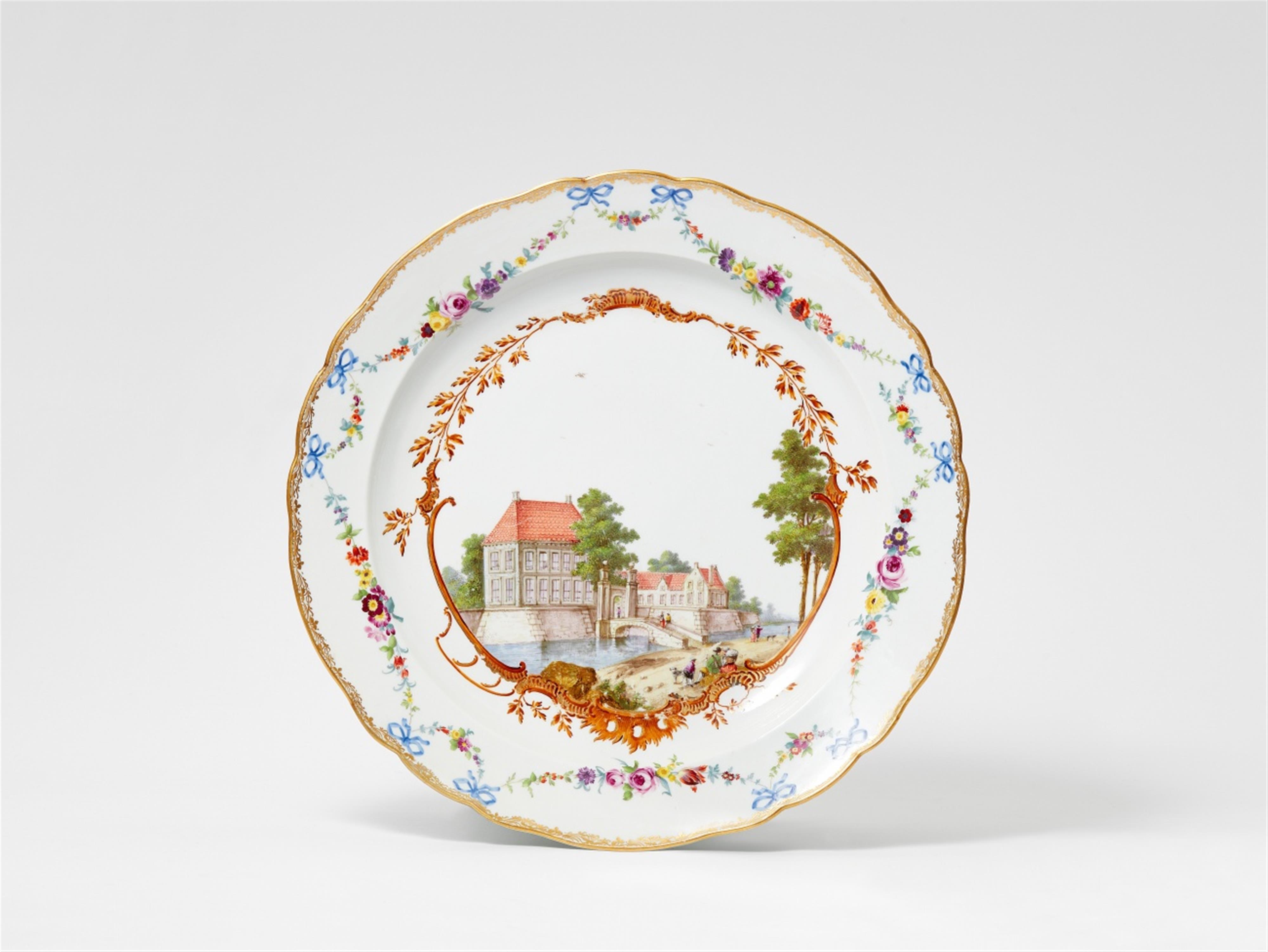 A Meissen porcelain dish with a Dutch view - image-1