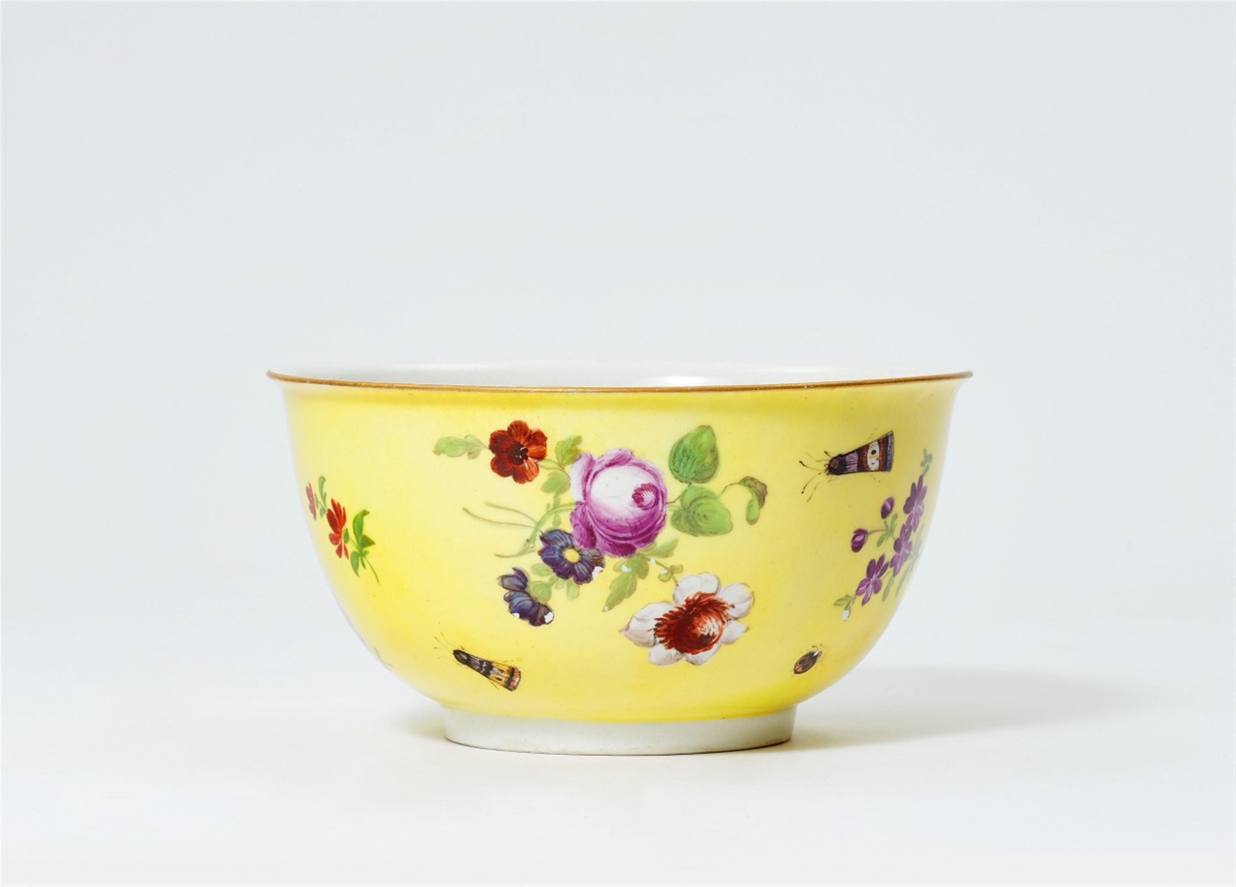 A Meissen porcelain slop bowl with flowers and insects - image-2