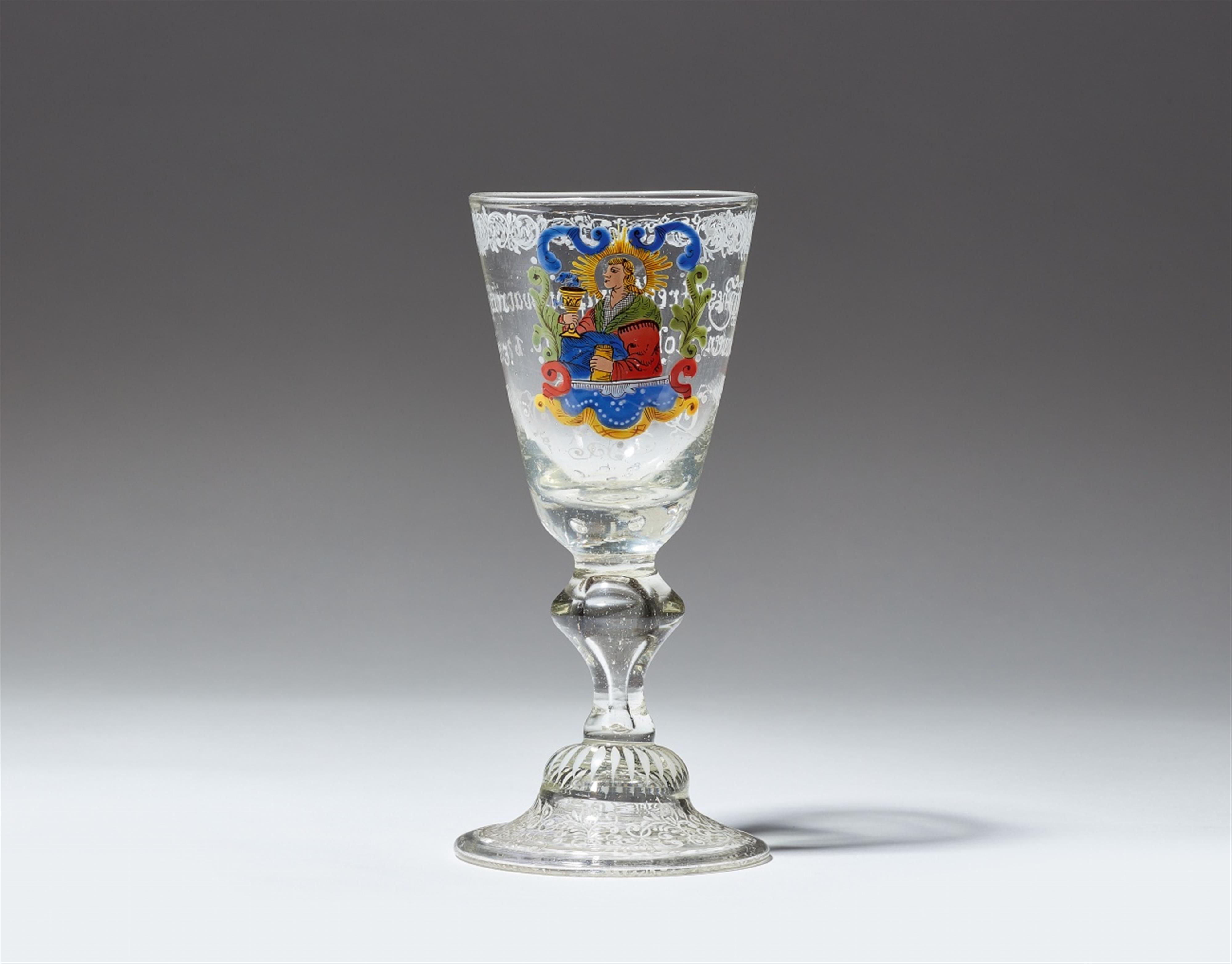 A glass goblet with Saint John - image-1