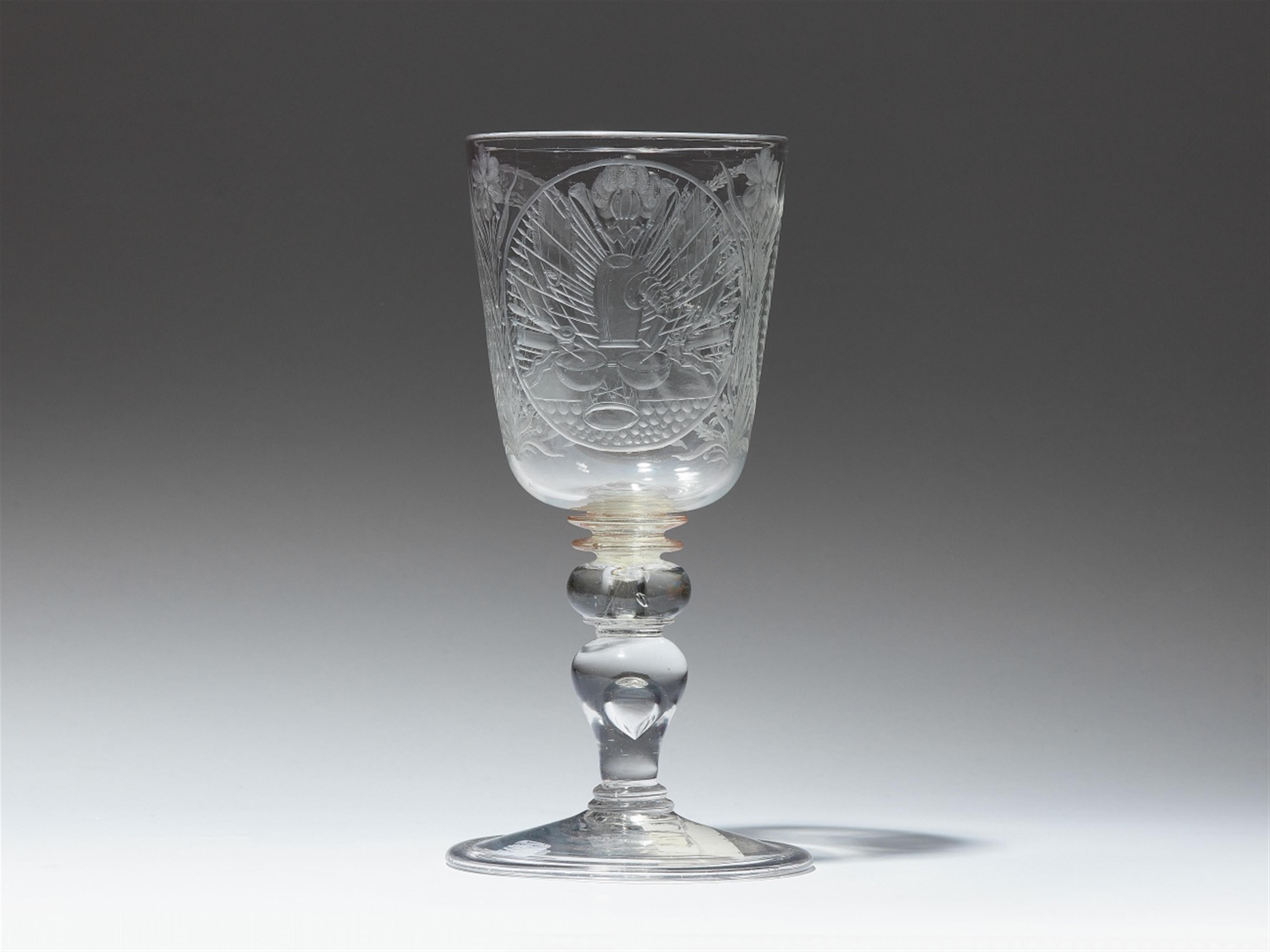 An important glass goblet commemorating Johann Georg III of Saxony - image-3