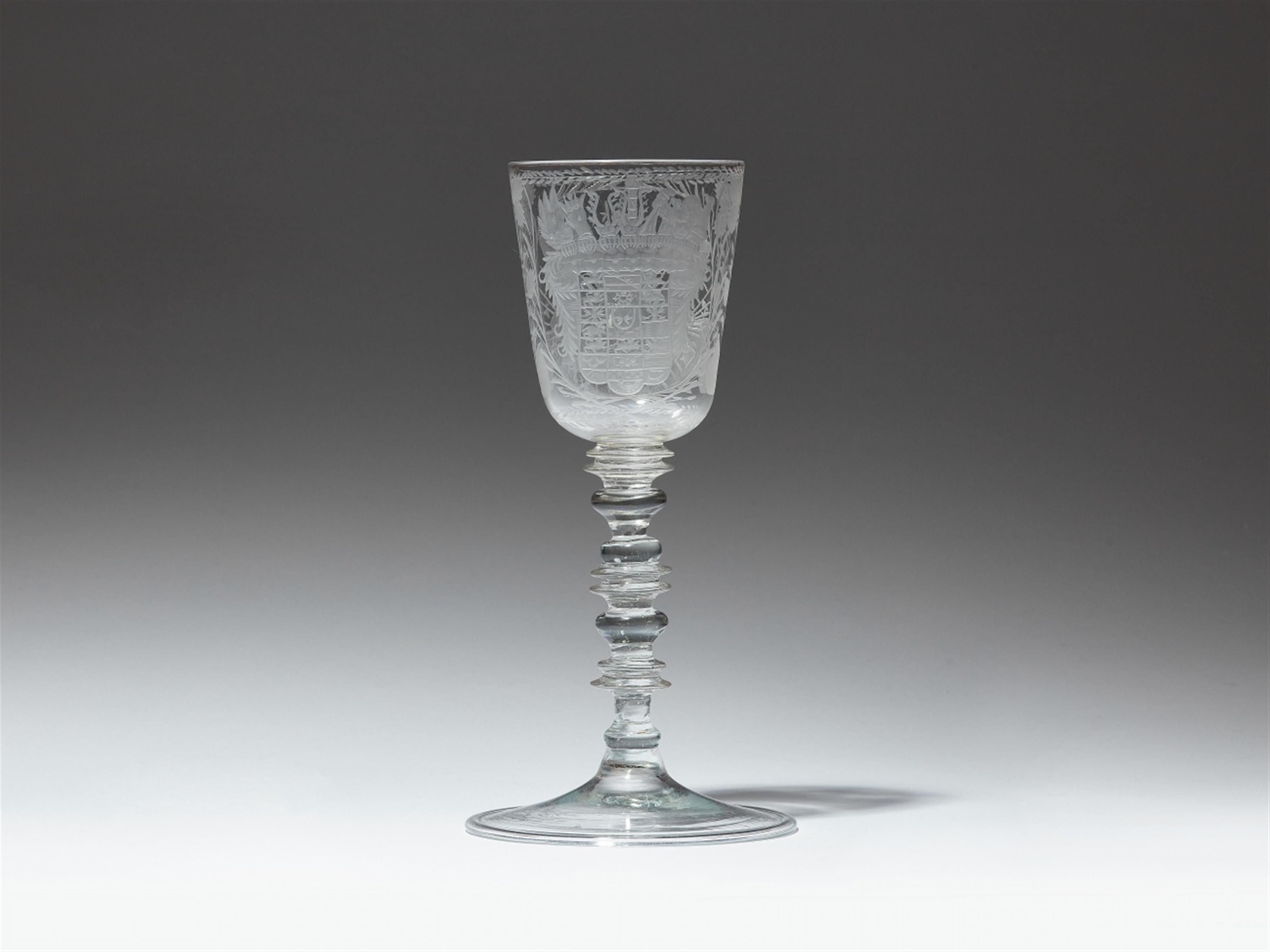 A Bohemian glass heraldic goblet commemorating the Electorate of Saxony - image-1
