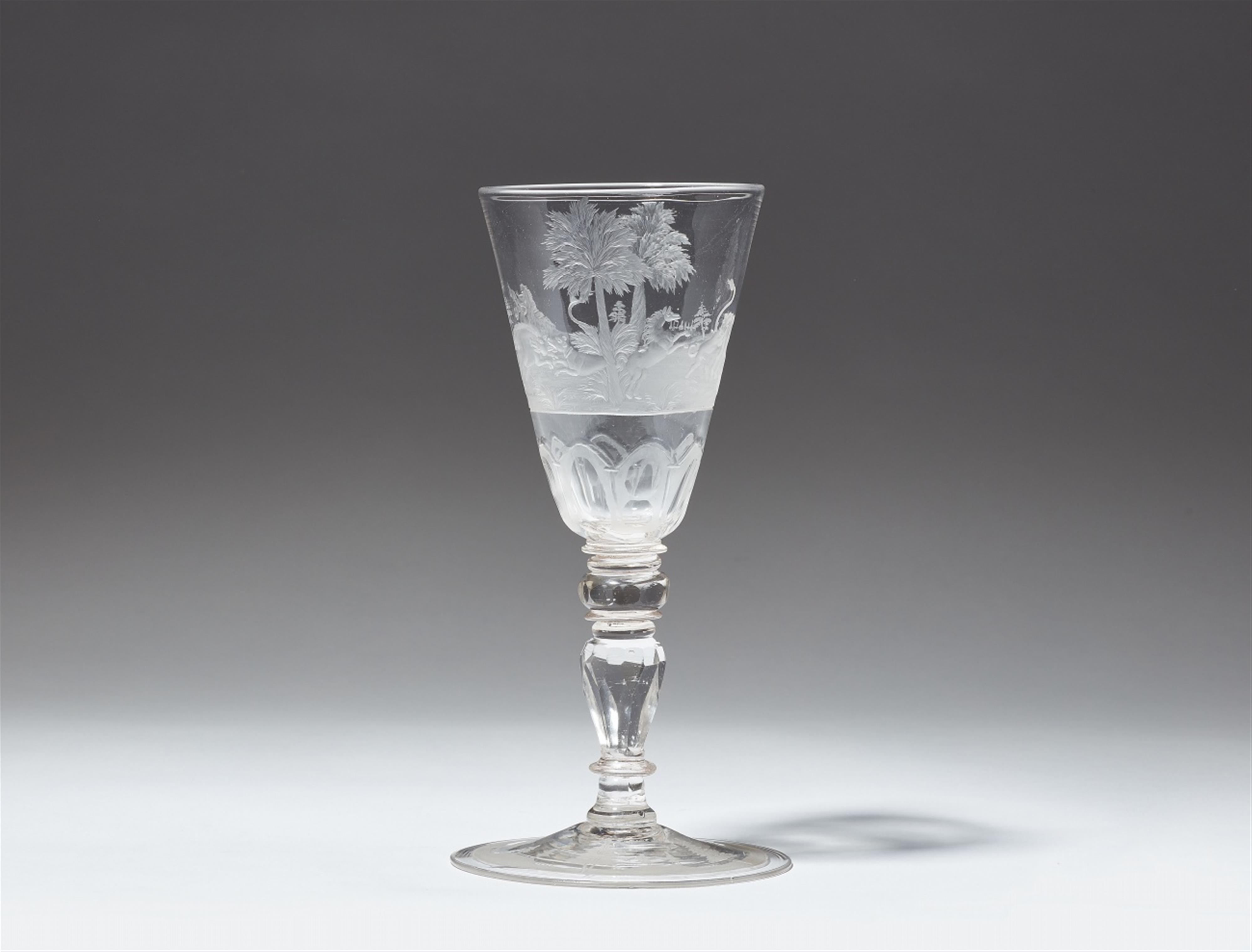 A Saxon glass hunting goblet - image-2