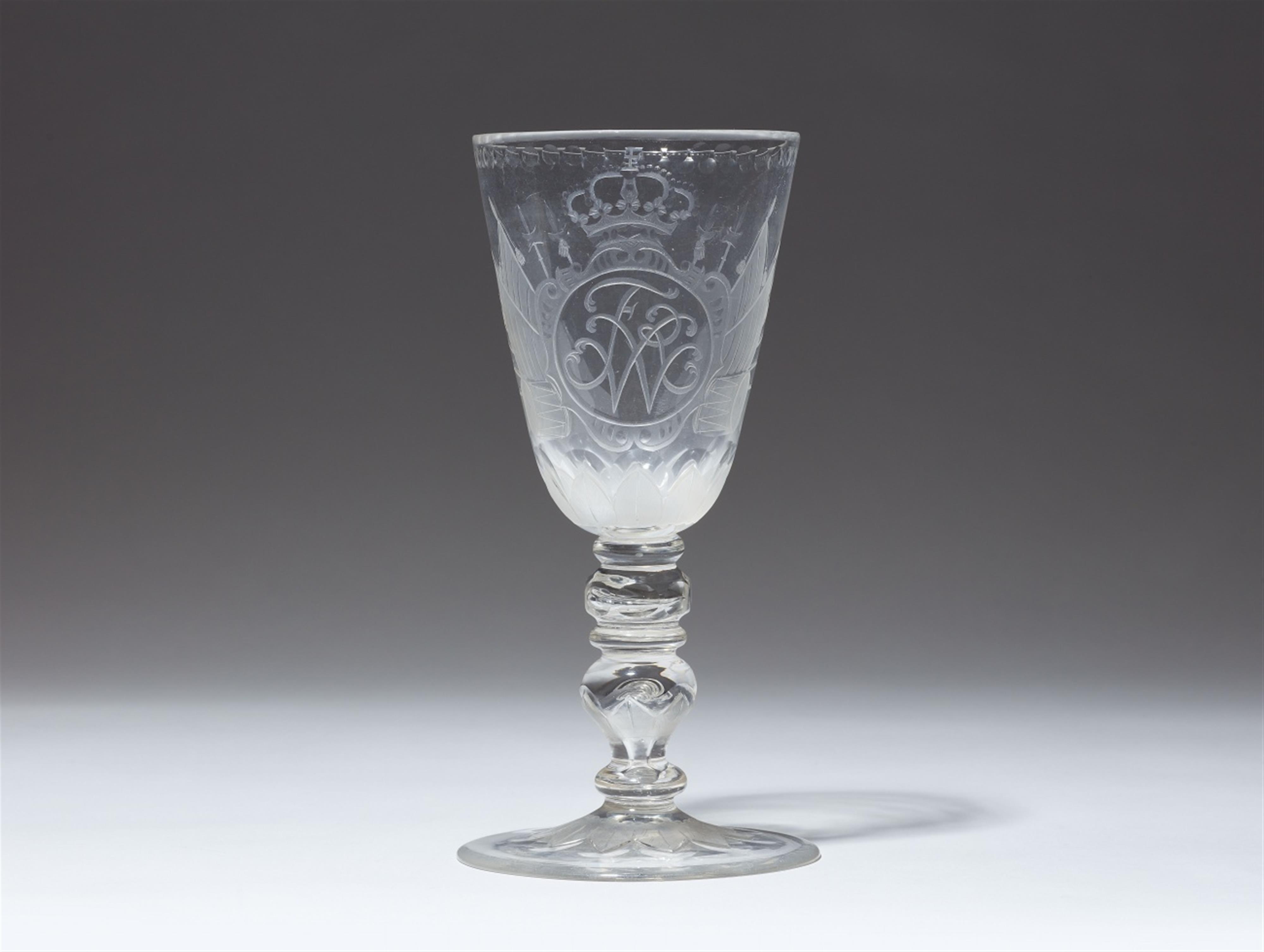 A glass goblet commemorating King Friedrich Wilhelm I - image-1