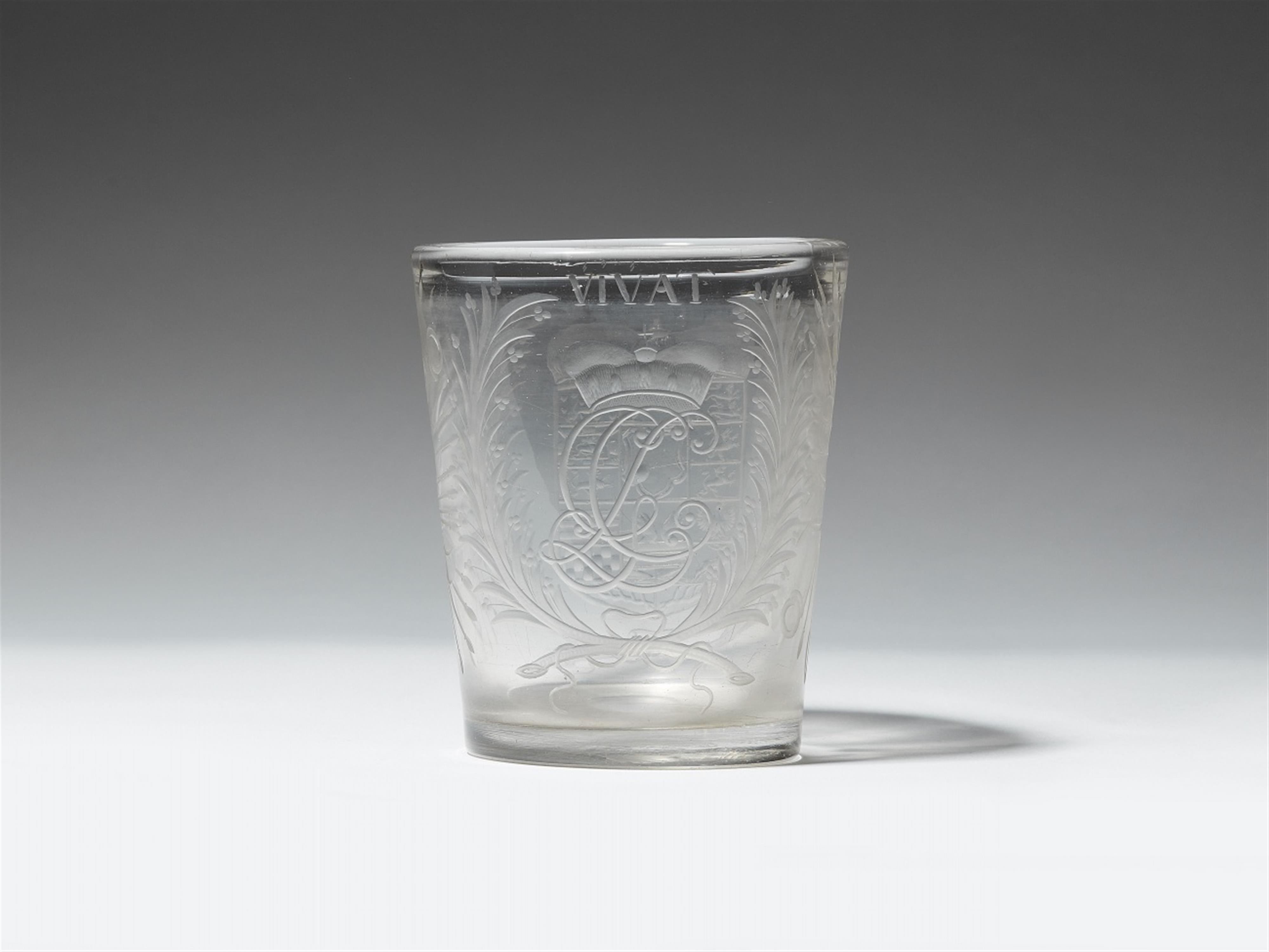 A Bohemian glass beaker commemorating Prince Elector Georg Ludwig von Braunschweig-Lüneburg - image-1